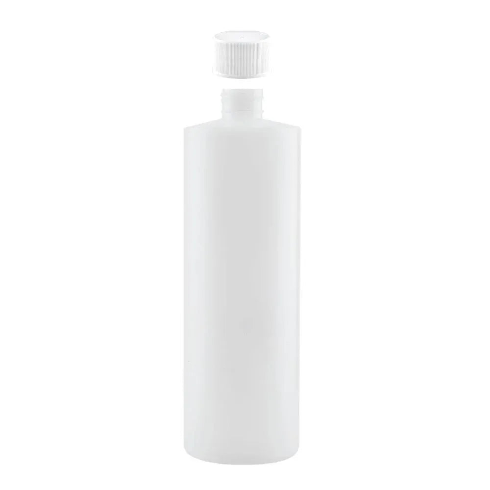 Kitchee 1x 500ml Ntural HDPE Round Bottle + 28/410 Caps - Empty Plastic Food Storage V238-SUPDZ-30342560022608