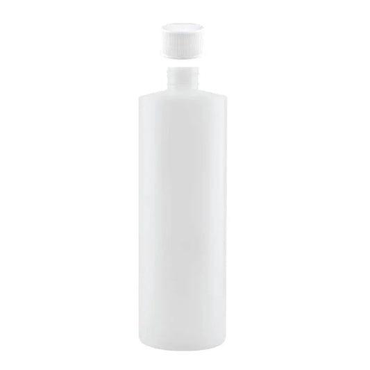 Kitchee 1x 500ml Ntural HDPE Round Bottle + 28/410 Caps - Empty Plastic Food Storage V238-SUPDZ-30342560022608