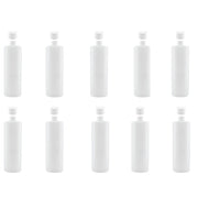 Kitchee 10x 250ml Natural HDPE Round Bottle + 28/410 Caps - Empty Plastic Food Storage V238-SUPDZ-30342633554000