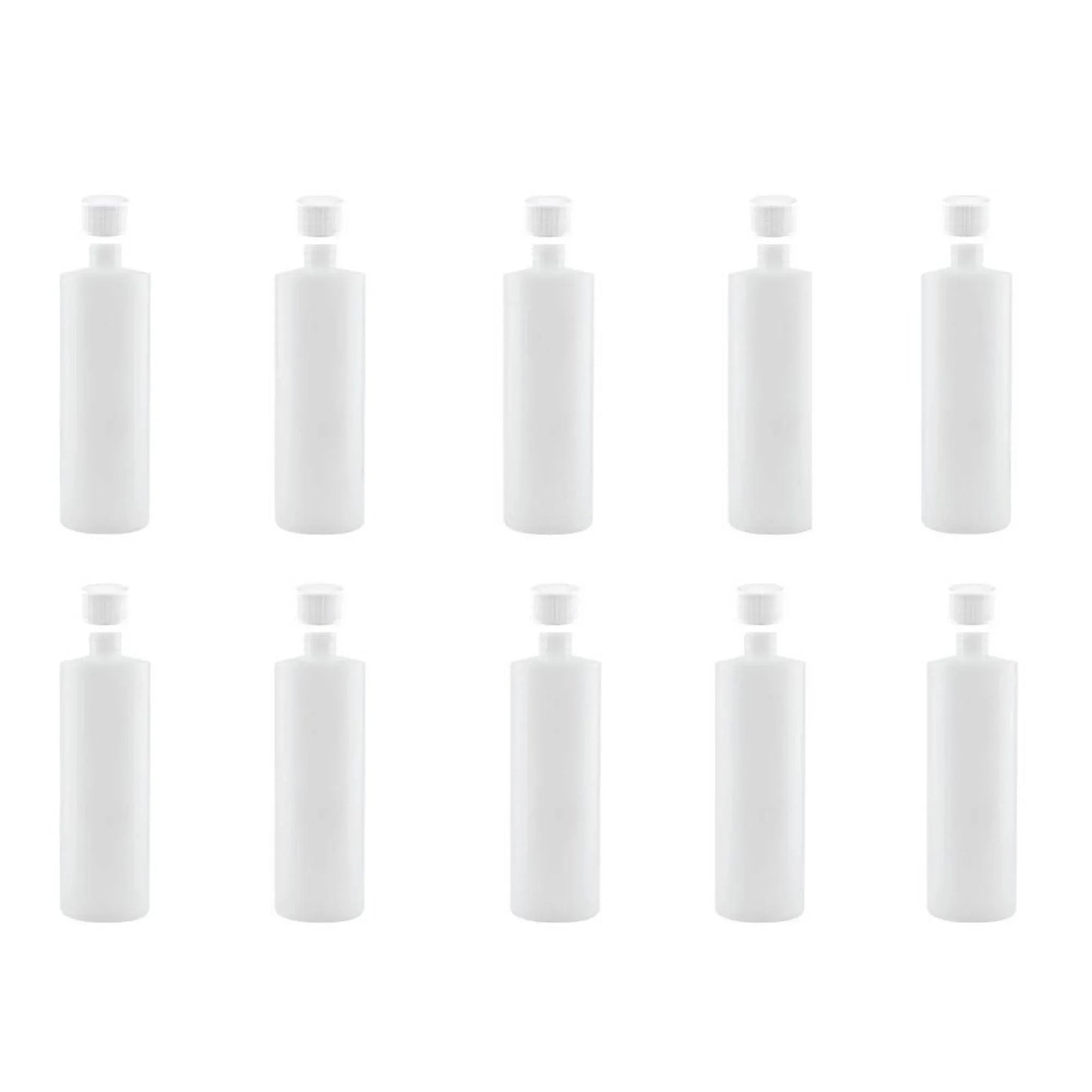 Kitchee 10x 500ml Natural HDPE Round Bottle + 28/410 Caps - Empty Plastic Food Storage V238-SUPDZ-30342772785232