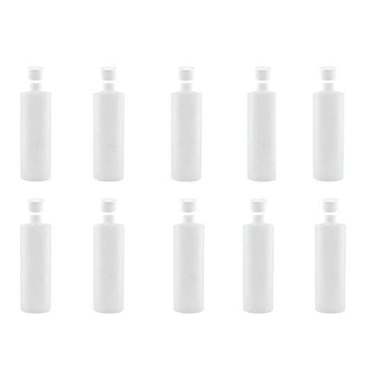 Kitchee 10x 500ml Natural HDPE Round Bottle + 28/410 Caps - Empty Plastic Food Storage V238-SUPDZ-30342772785232