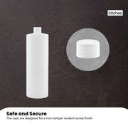 Kitchee 10x 500ml Natural HDPE Round Bottle + 28/410 Caps - Empty Plastic Food Storage V238-SUPDZ-30342772785232