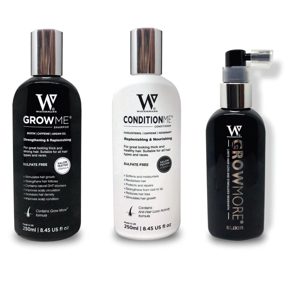 Watermans Grow Me Shampoo Conditioner Elixir Pack Full Hair Growth Anti Loss Kit V238-SUPDZ-30410585669712