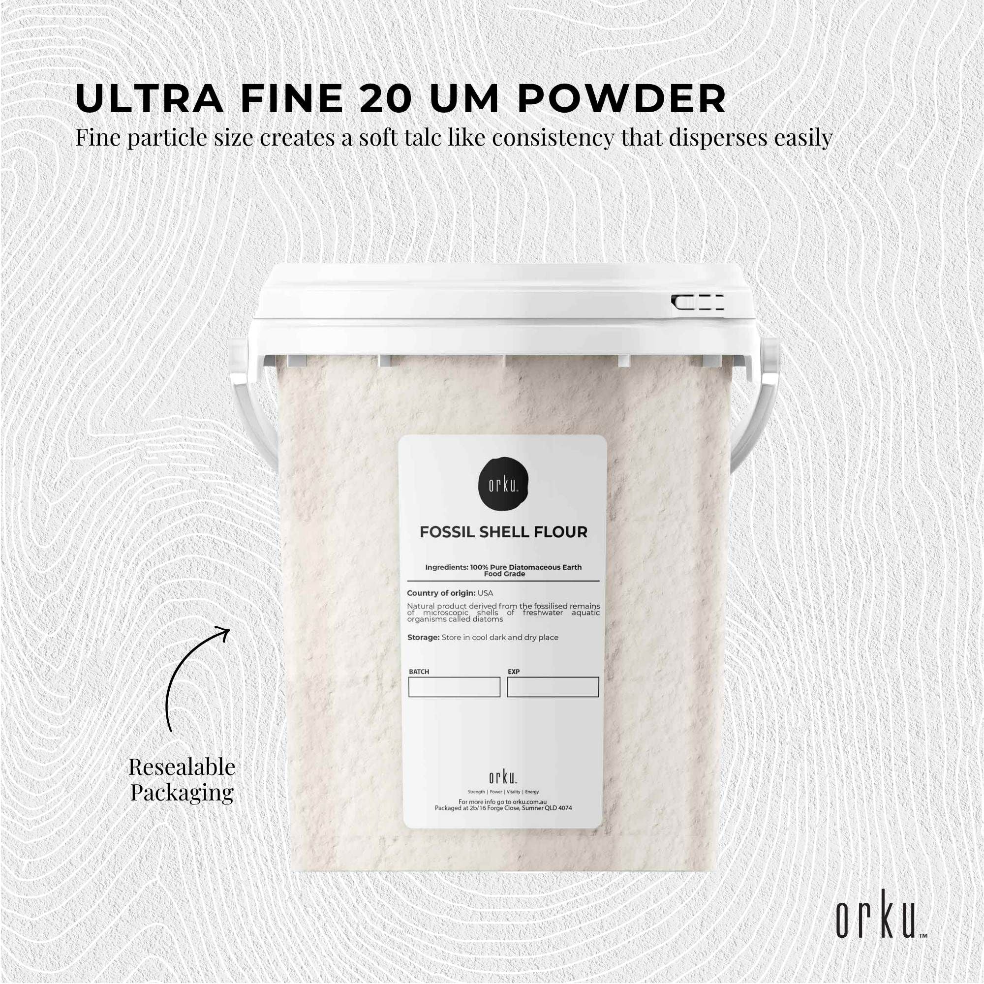 Orku 300g Fine Diatomaceous Earth Tub - Food Grade FCC Fossil Shell Flour Powder V238-SUPDZ-30507915247696