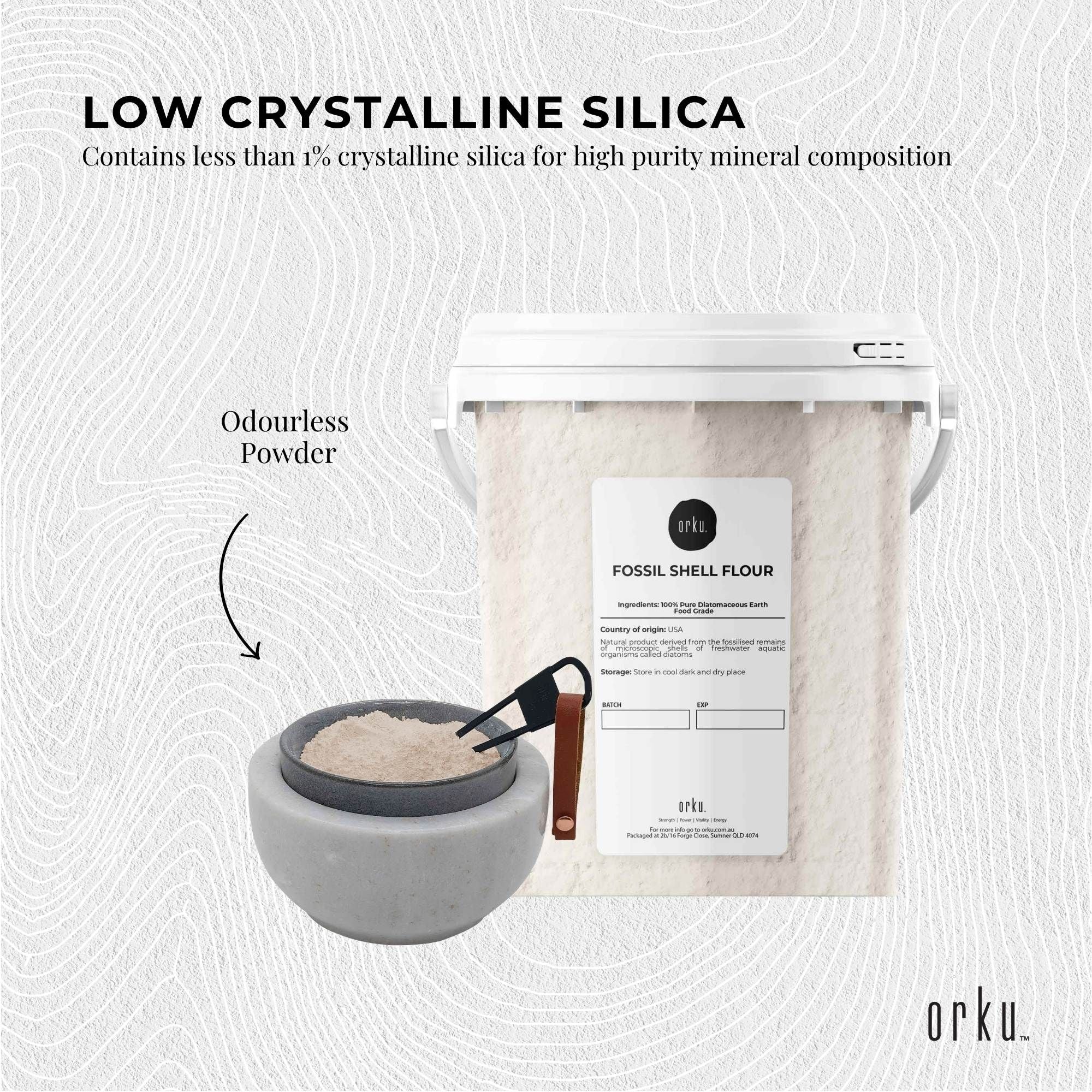Orku 300g Fine Diatomaceous Earth Tub - Food Grade FCC Fossil Shell Flour Powder V238-SUPDZ-30507915247696
