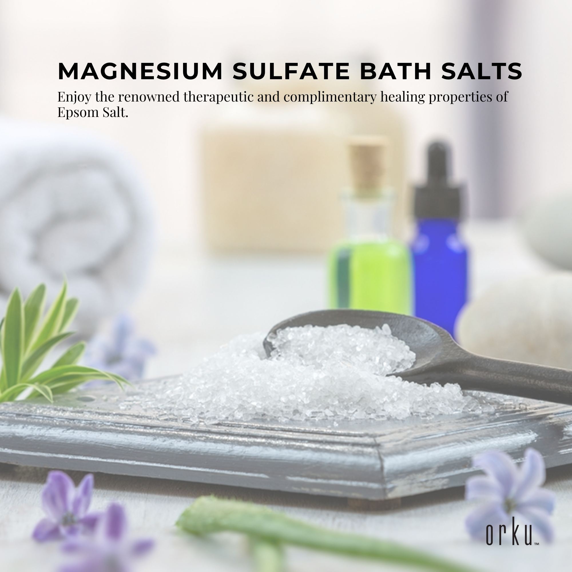 Orku 1.3kg Epsom Salt Tub - Magnesium Sulphate For Bath Skin Body Skin Care V238-SUPDZ-30509985988688