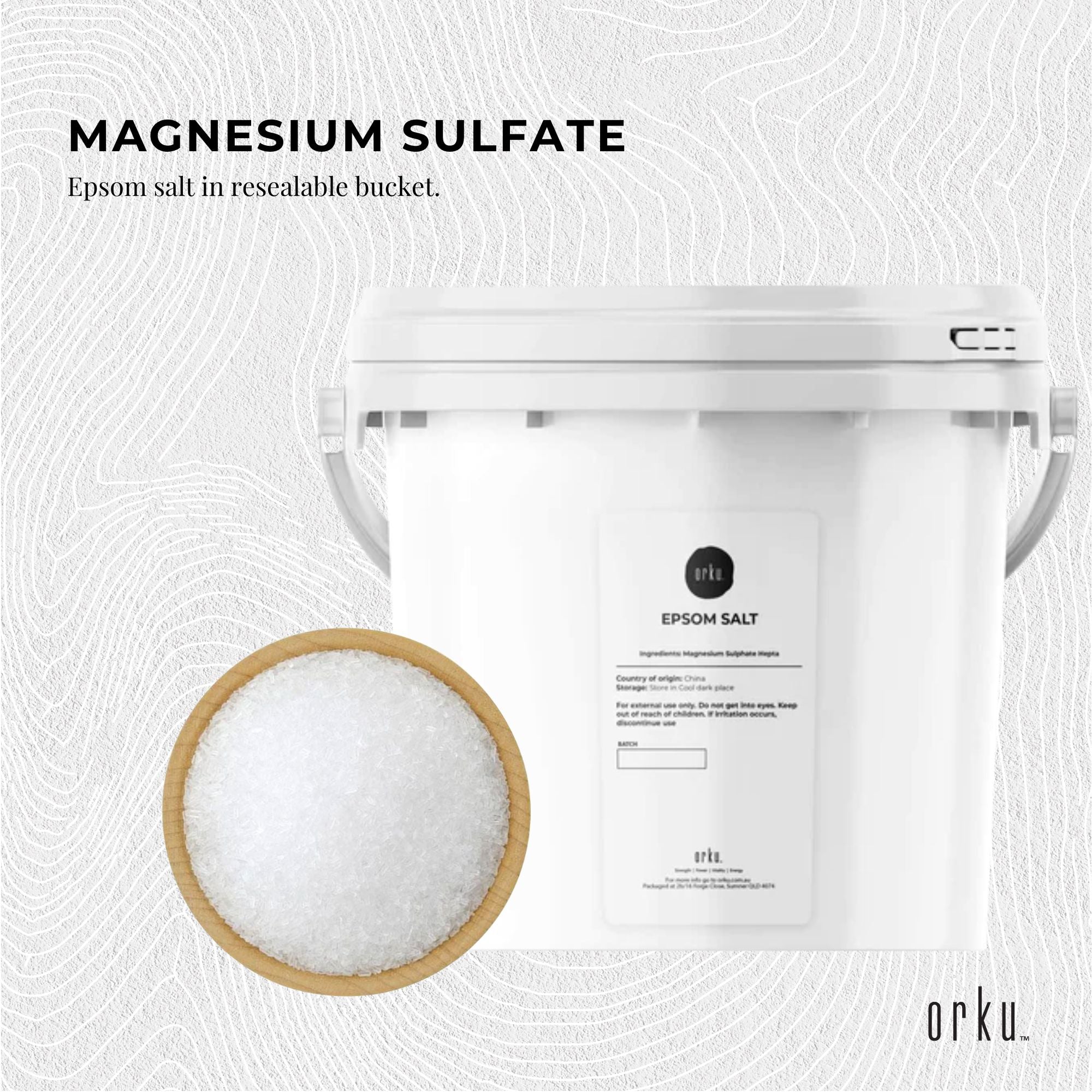Orku 5kg Epsom Salt Tub - Magnesium Sulphate For Bath Skin Body Skin Care V238-SUPDZ-30510235779152