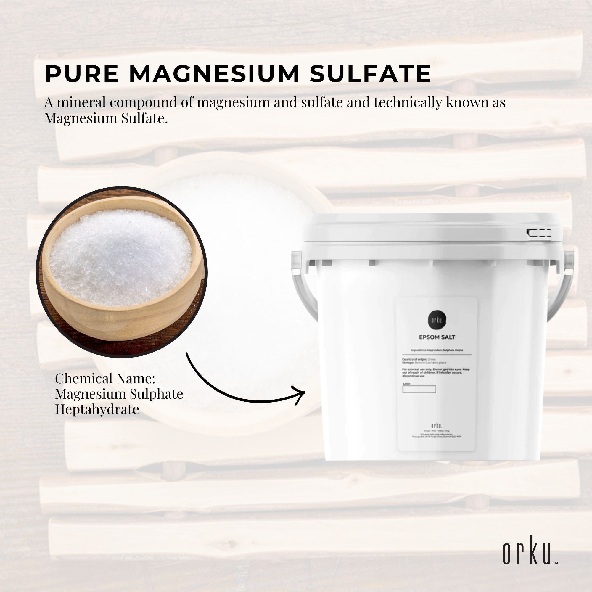 Orku 5kg Epsom Salt Tub - Magnesium Sulphate For Bath Skin Body Skin Care V238-SUPDZ-30510235779152
