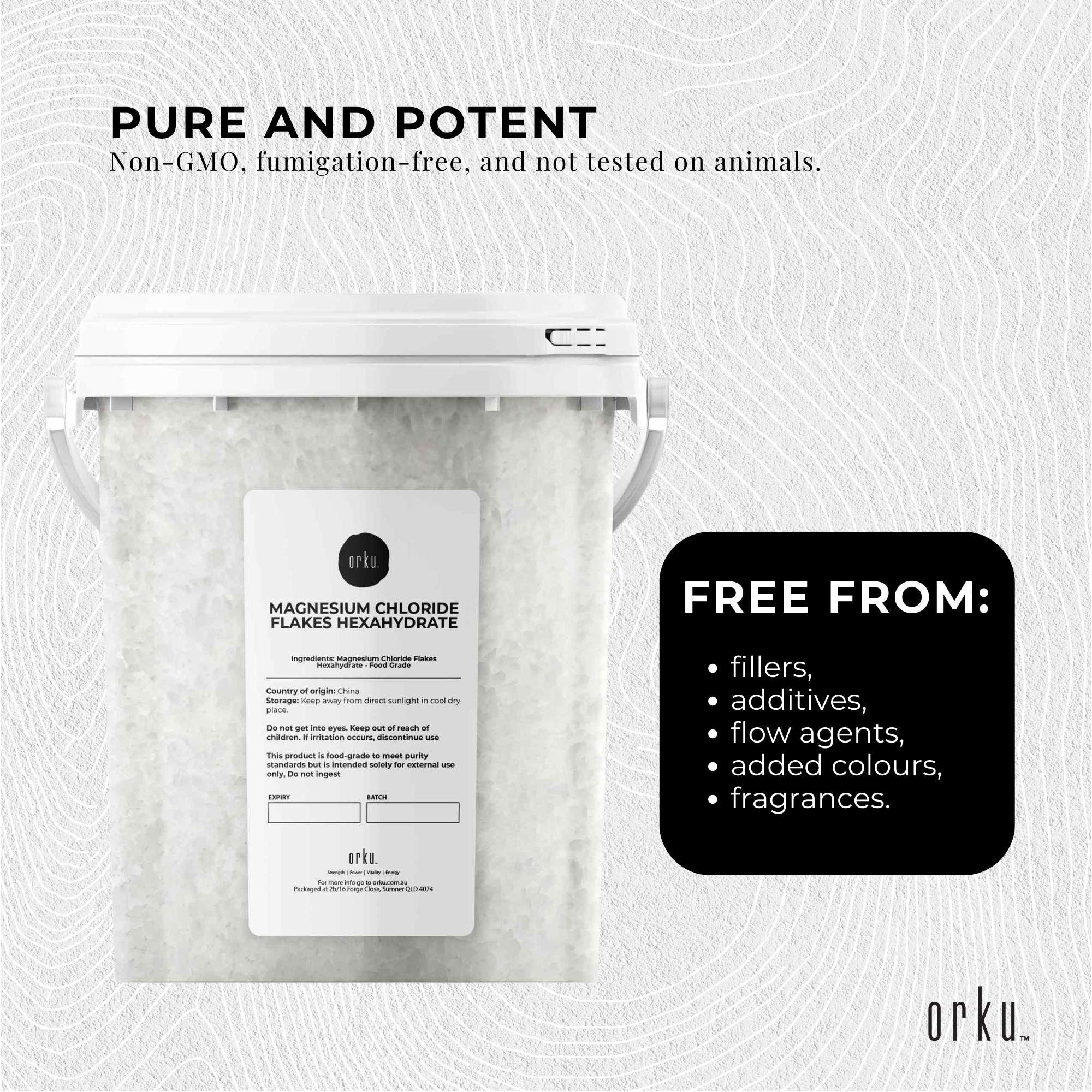 Orku 800g Magnesium Chloride Flakes Hexahydrate Tub - FCC USP Spec Bath Salts V238-SUPDZ-30724614193232
