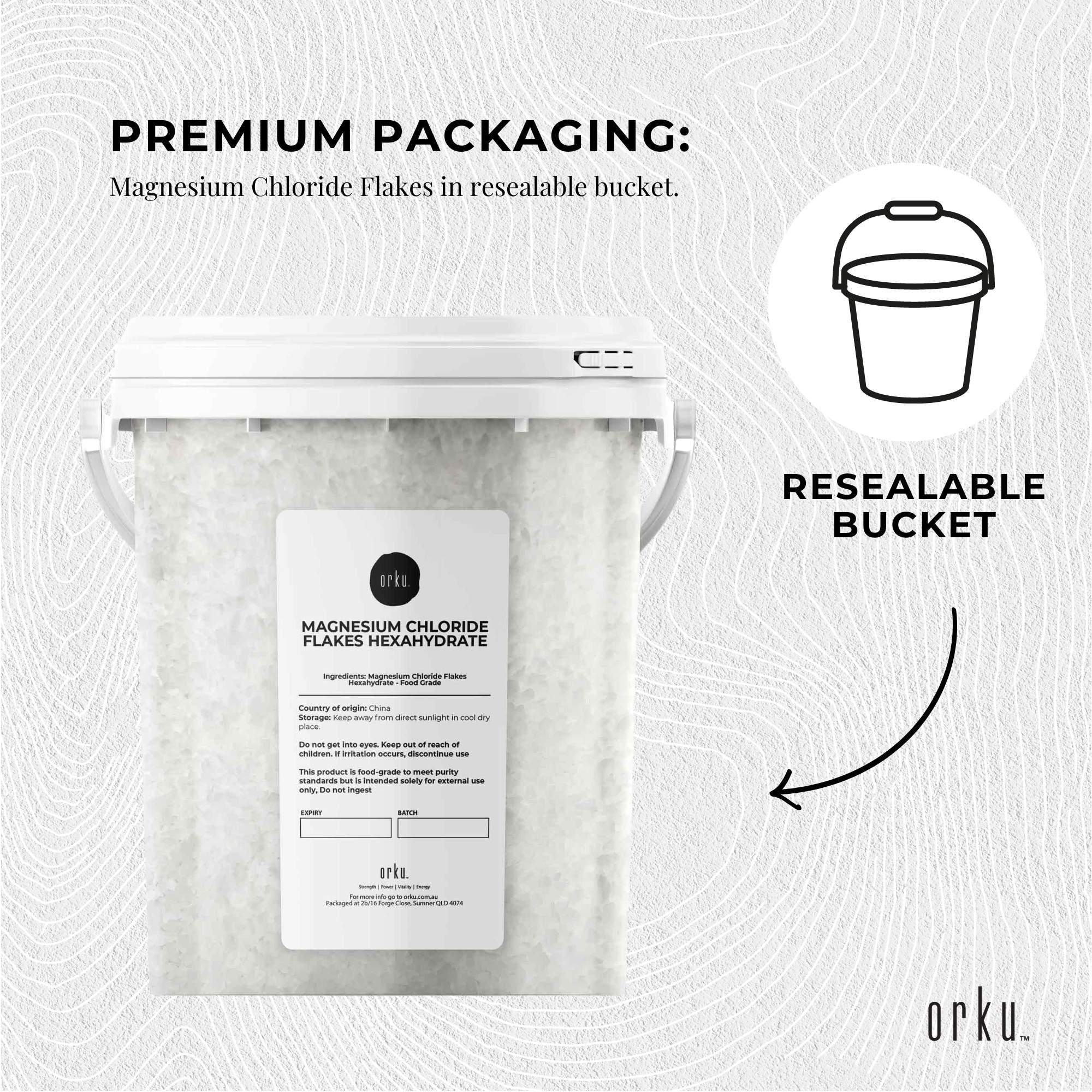 Orku 800g Magnesium Chloride Flakes Hexahydrate Tub - FCC USP Spec Bath Salts V238-SUPDZ-30724614193232