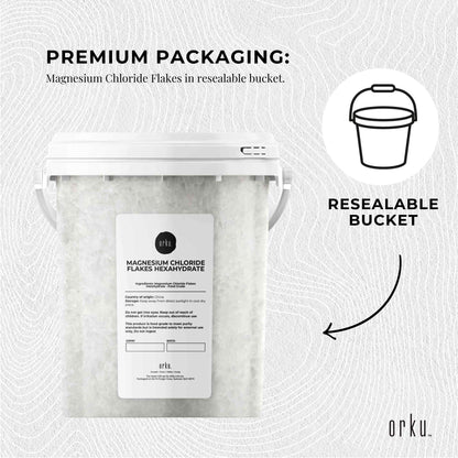 Orku 800g Magnesium Chloride Flakes Hexahydrate Tub - FCC USP Spec Bath Salts V238-SUPDZ-30724614193232