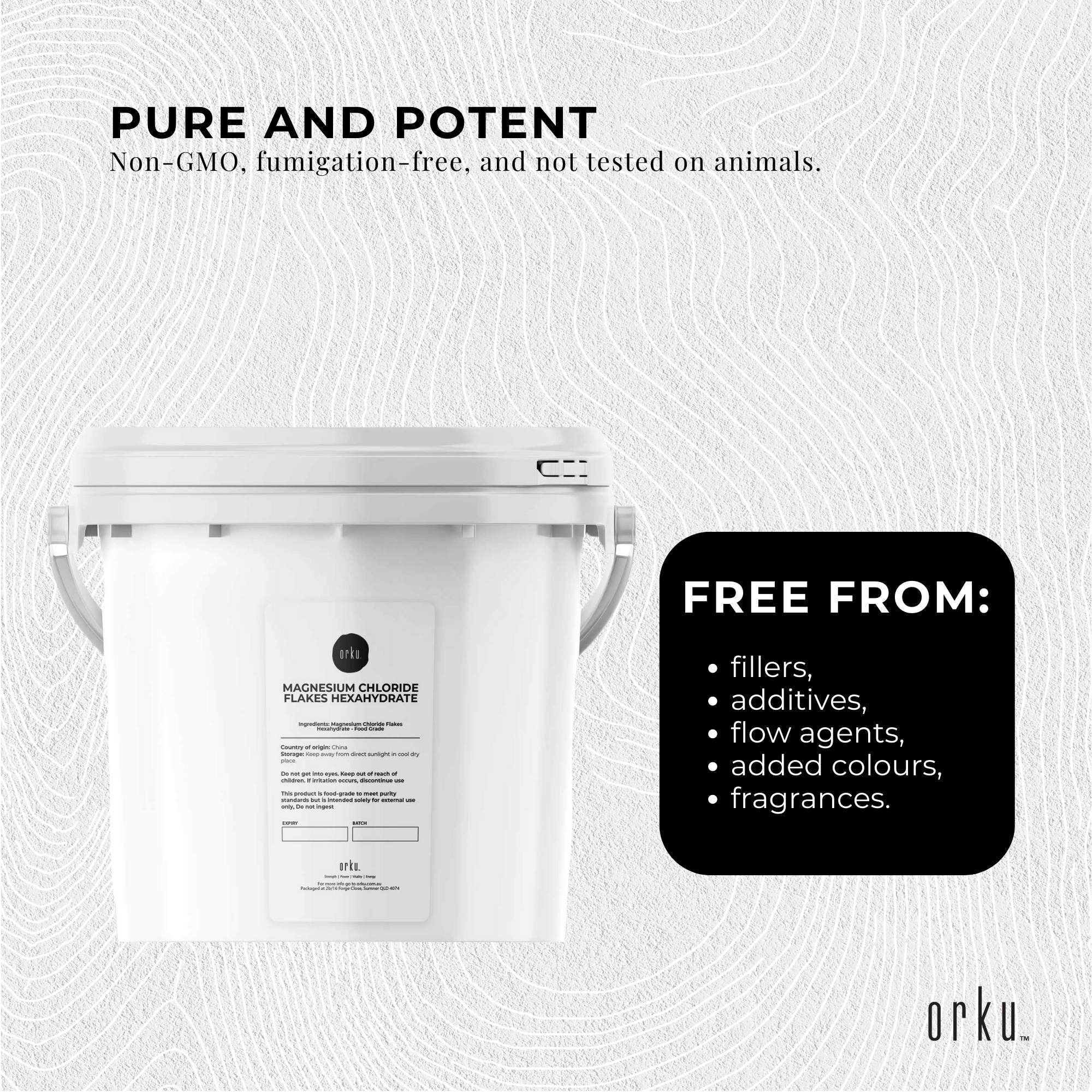 Orku 3.8Kg Magnesium Chloride Flakes Hexahydrate Tub - FCC USP Spec Bath Salts V238-SUPDZ-30724712988752