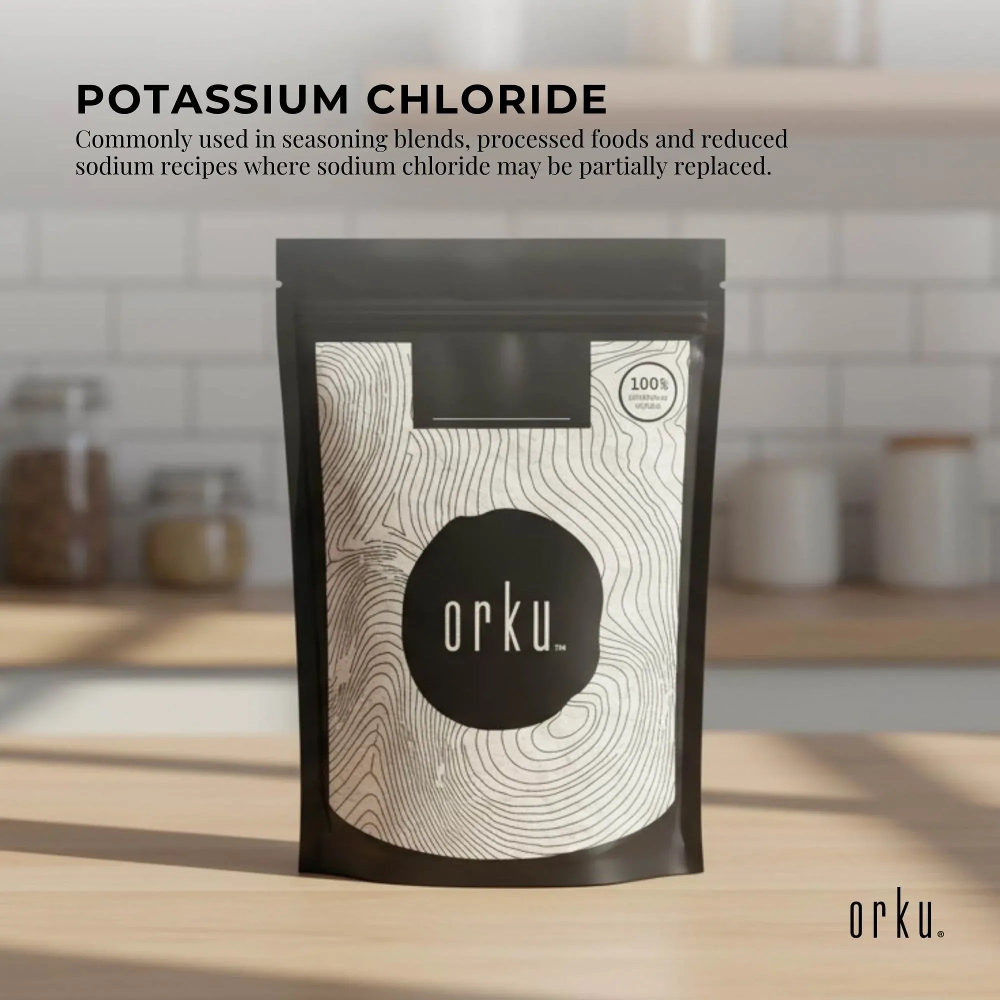 Orku 1Kg Potassium Chloride Powder (KCl) - Food Grade E508 Salt Substitute V238-SUPDZ-30737270997072