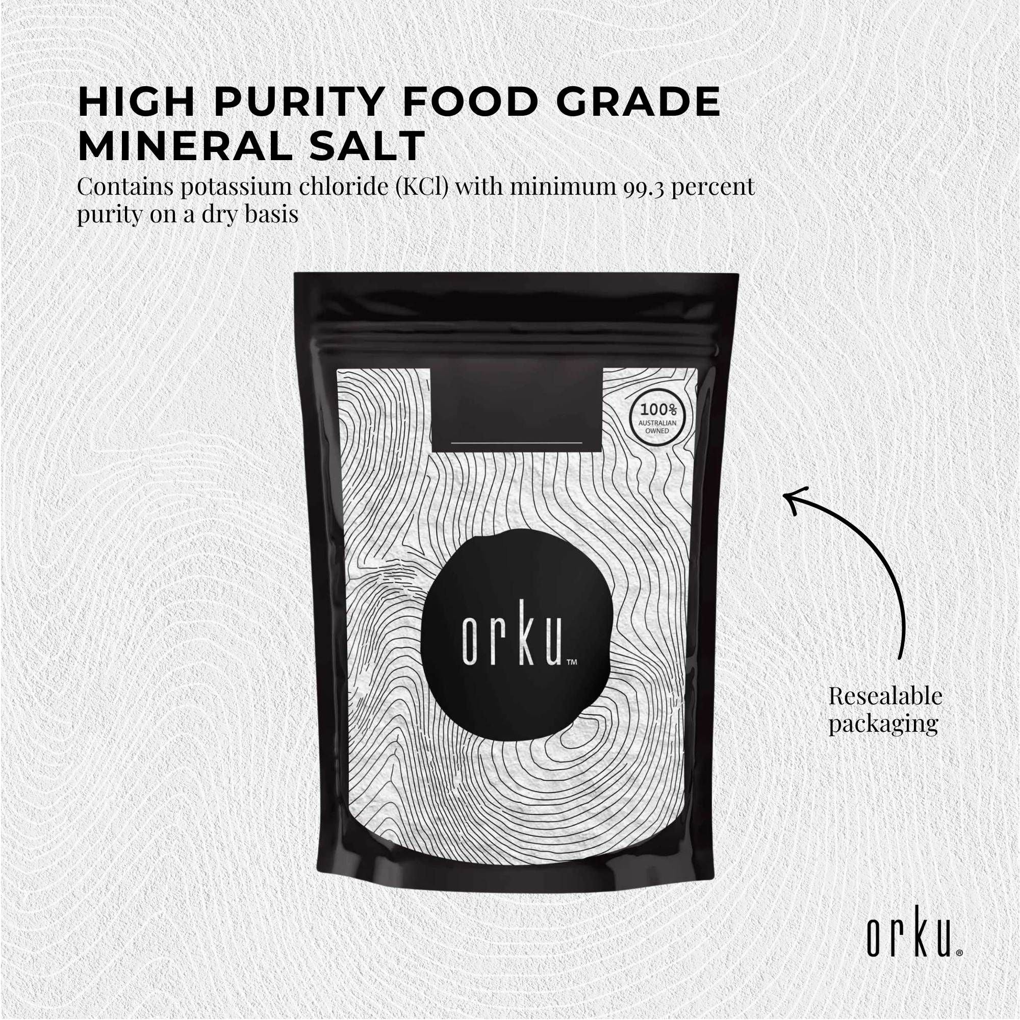 Orku 2Kg Potassium Chloride Powder (KCl) - Food Grade E508 Salt Substitute V238-SUPDZ-30737360420944
