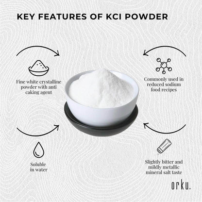 Orku 2Kg Potassium Chloride Powder (KCl) - Food Grade E508 Salt Substitute V238-SUPDZ-30737360420944