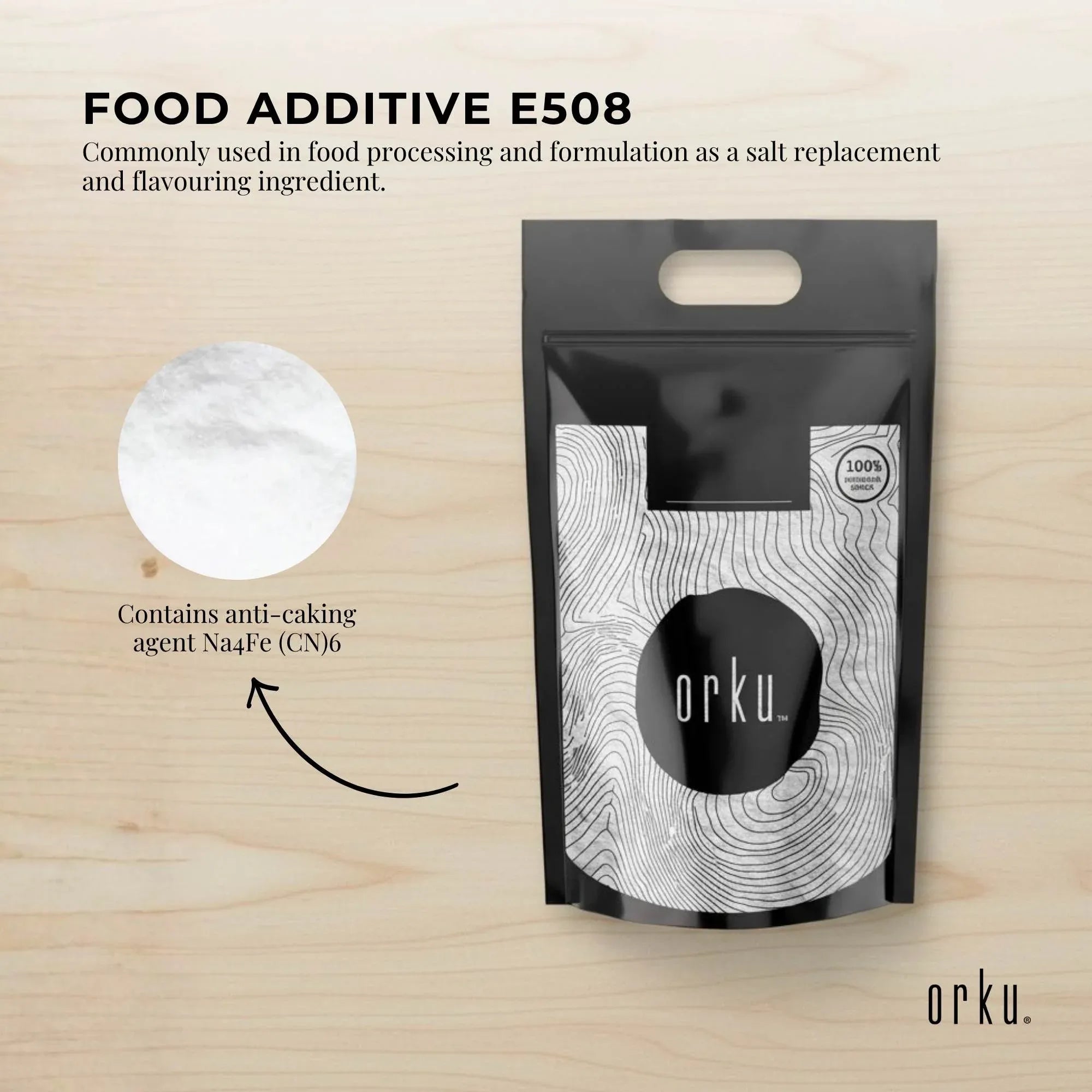 Orku 5Kg Potassium Chloride Powder (KCl) - Food Grade E508 Salt Substitute V238-SUPDZ-30737407377488