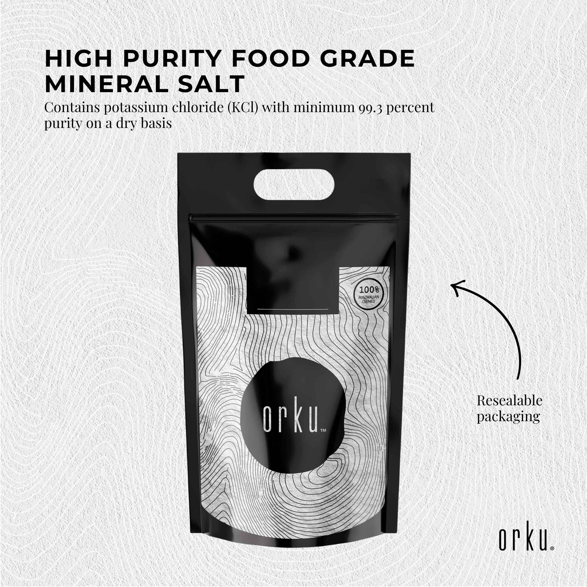 Orku Bulk 10Kg Potassium Chloride Powder (KCl) - Food Grade E508 Salt Substitute V238-SUPDZ-30737460330576