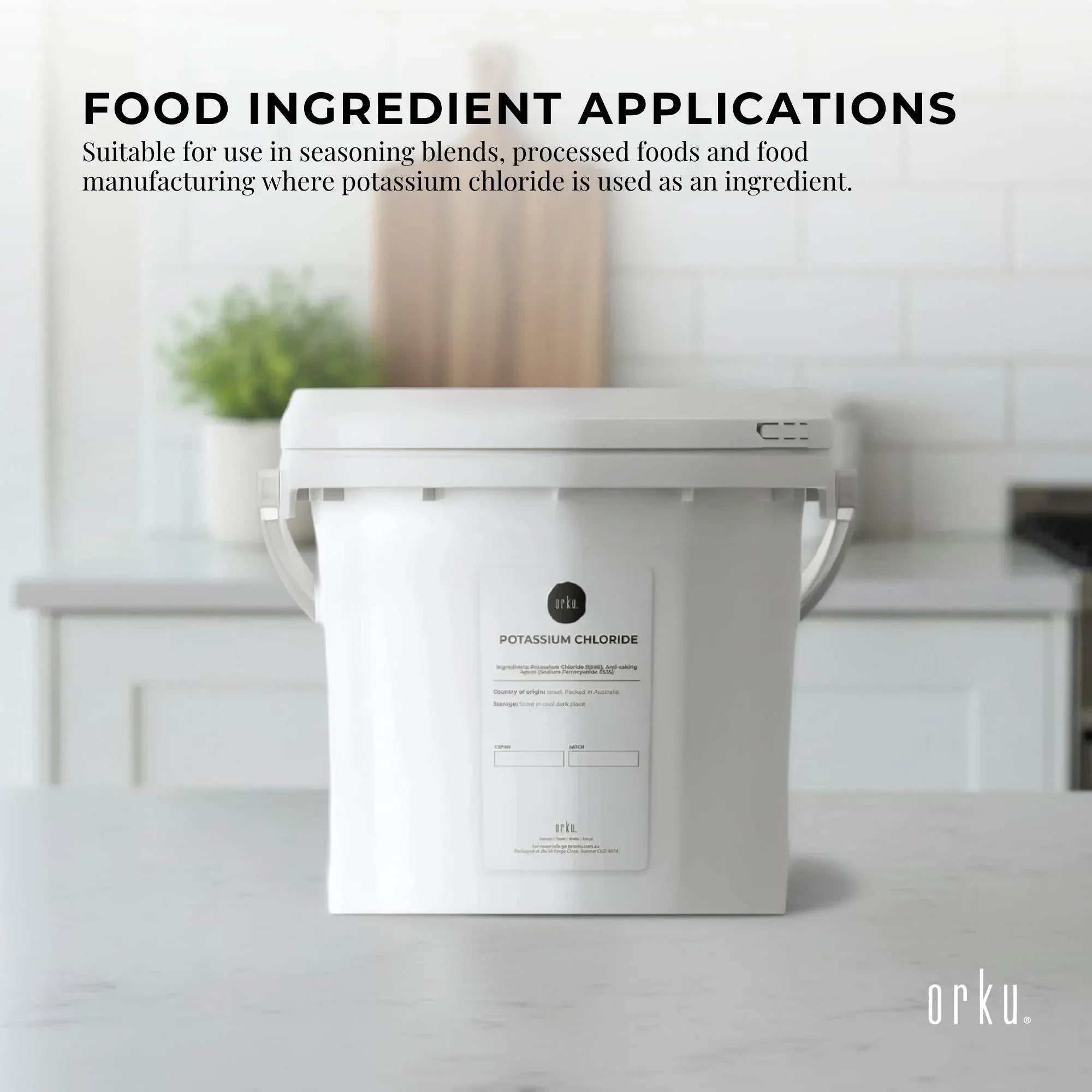 Orku 5Kg Potassium Chloride Powder (KCl) Tub - Food Grade E508 Salt Substitute V238-SUPDZ-30737609457744