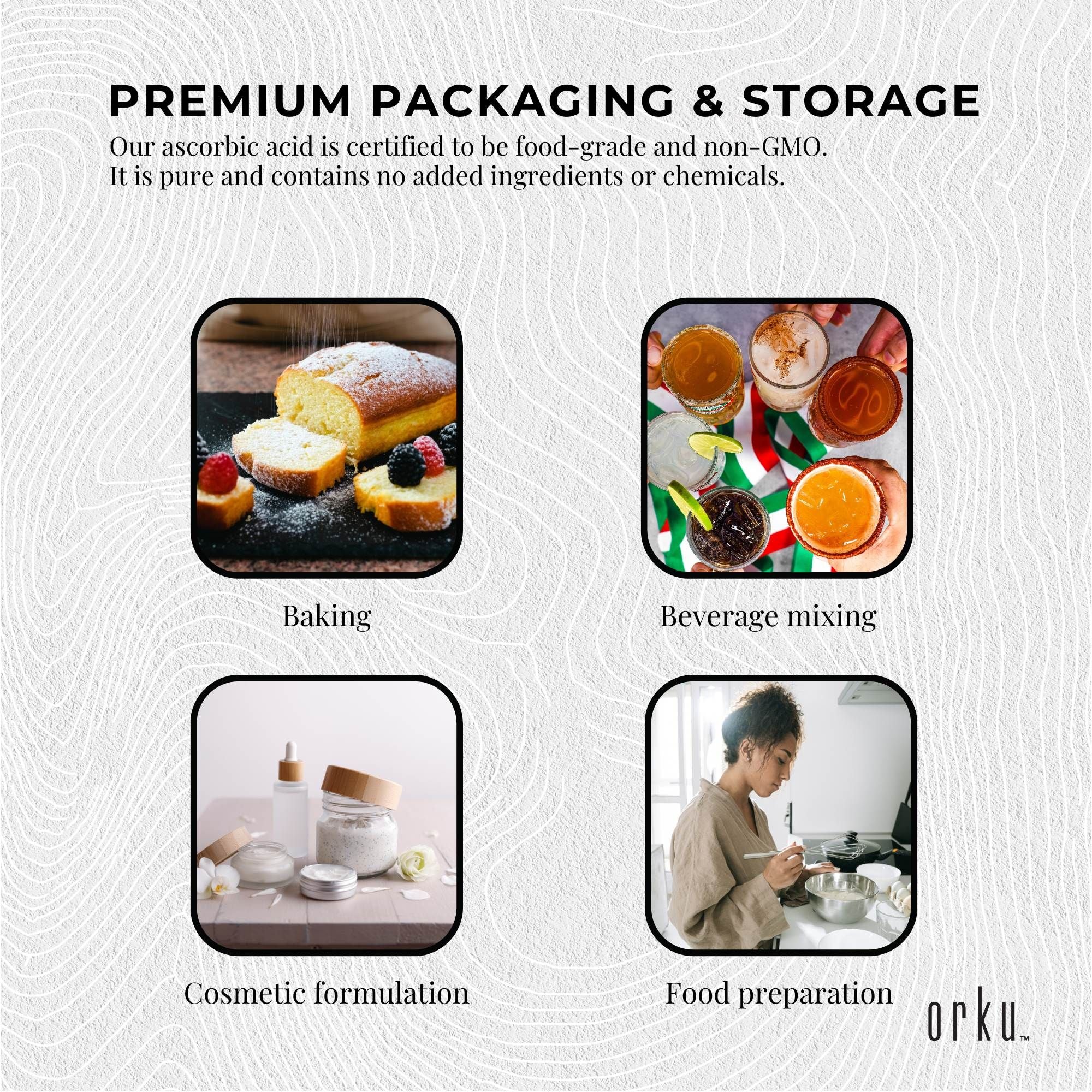 Orku 5Kg Vitamin C Powder Pure L-Ascorbic Acid - USP Grade Non-GMO V238-SUPDZ-30740072857680