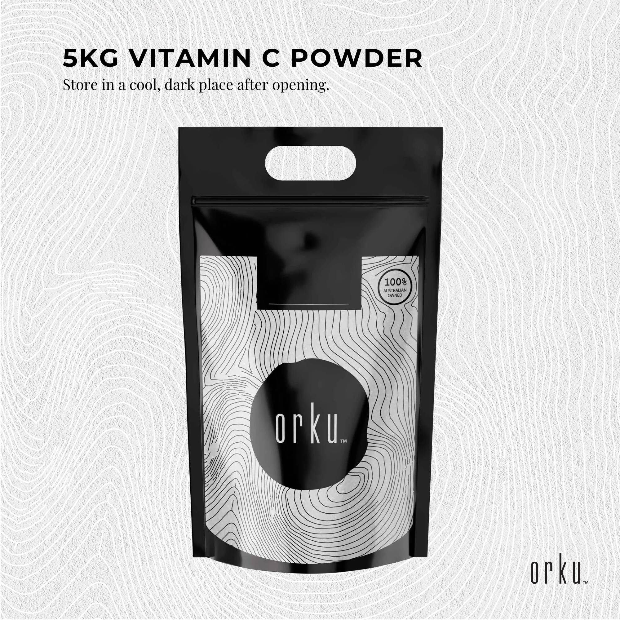 Orku Bulk 20Kg Vitamin C Powder Pure L-Ascorbic Acid - USP Grade Non-GMO V238-SUPDZ-30740170539088