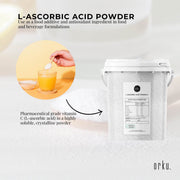Orku 1.3Kg Vitamin C Powder in Tub Pure L-Ascorbic Acid - USP Grade Non-GMO V238-SUPDZ-30740351123536