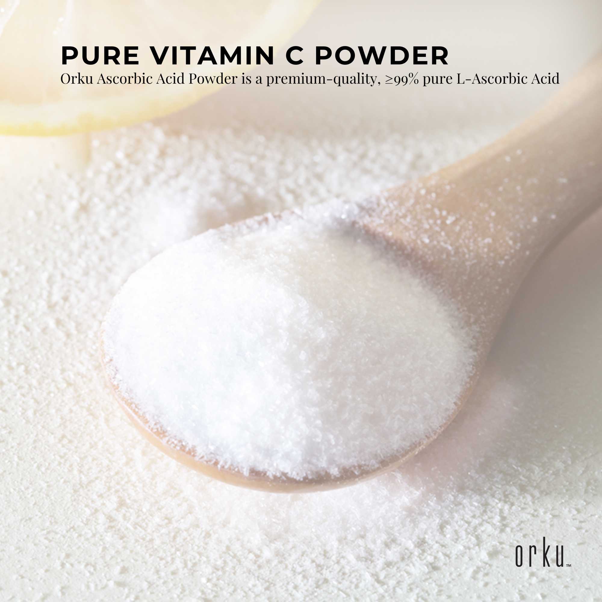 Orku 5Kg Vitamin C Powder in Tub Pure L-Ascorbic Acid - USP Grade Non-GMO V238-SUPDZ-30740380713040