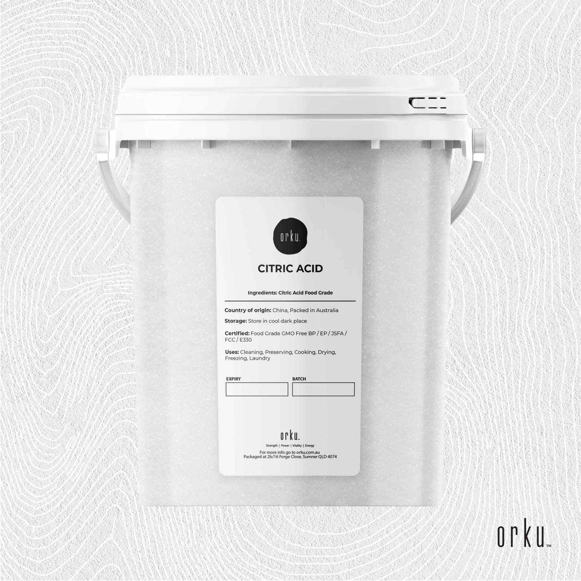 Orku 1.2Kg Citric Acid Powder Tub - Food Grade Non GMO Anhydrous Preservative E330 V238-SUPDZ-30942691065936
