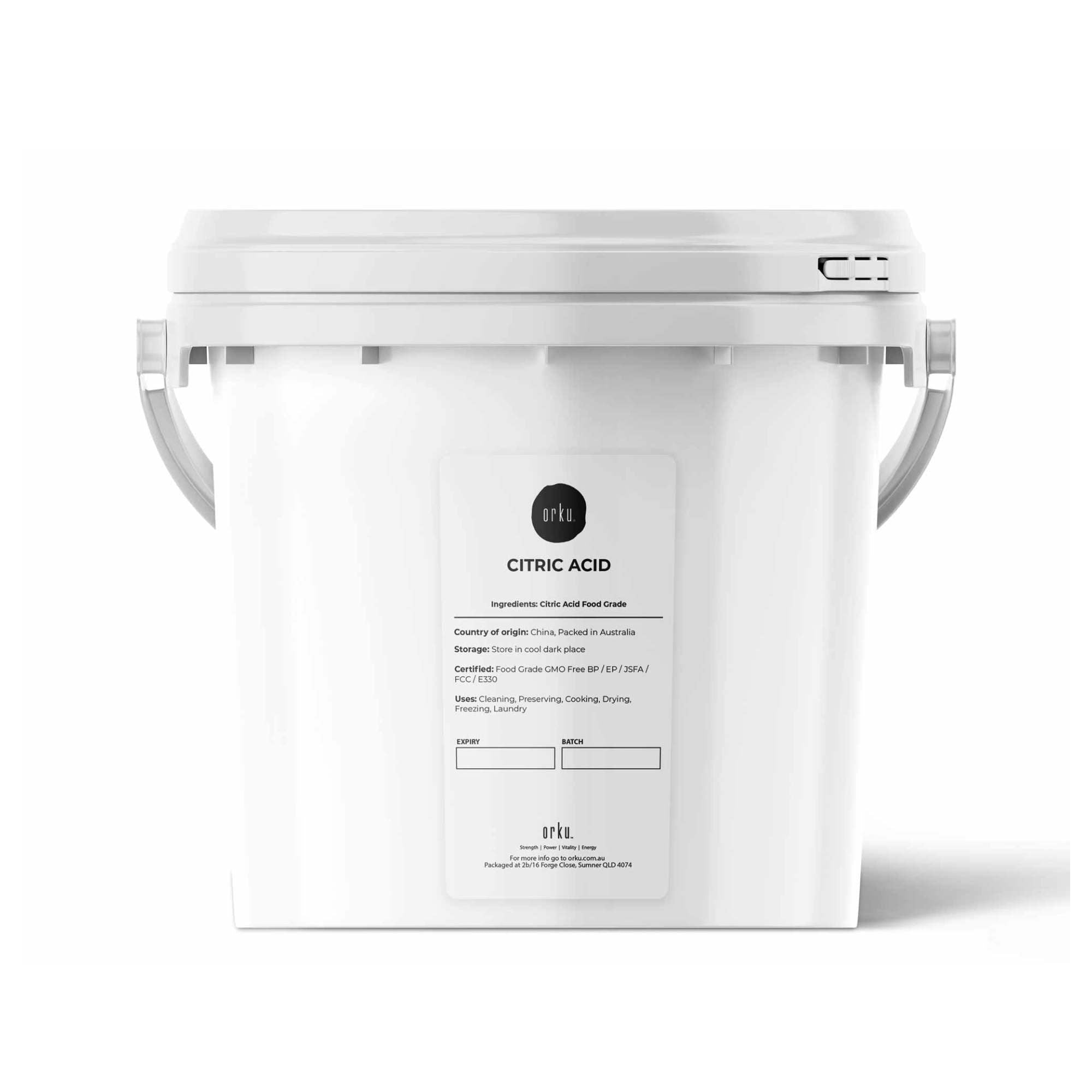 Orku 5Kg Citric Acid Powder Tub - Food Grade Non GMO Anhydrous Preservative E330 V238-SUPDZ-30942718361680