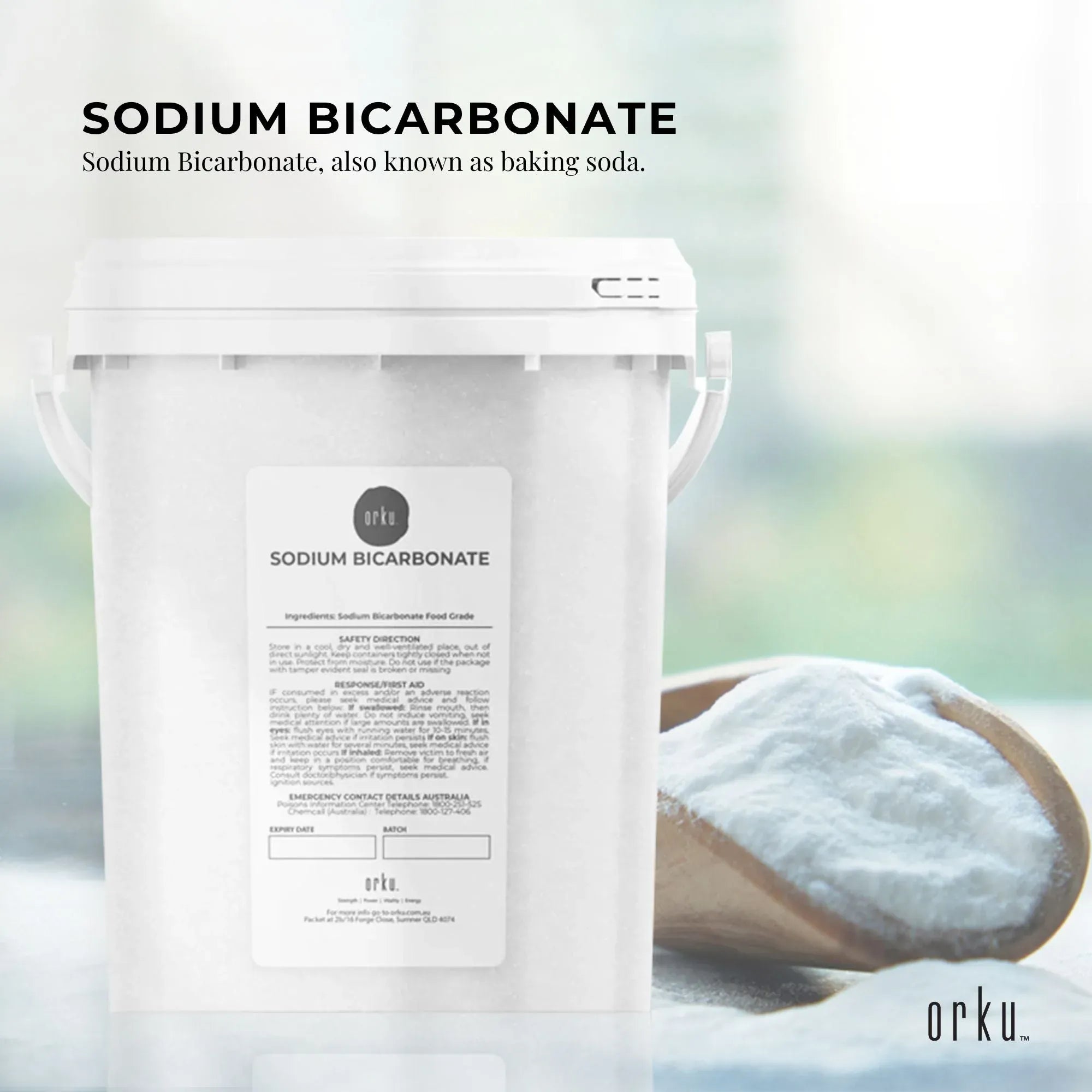 Orku 1.3Kg Sodium Bicarbonate Food Grade Tub Baking Soda Aluminium Free Powder V238-SUPDZ-30943353897040