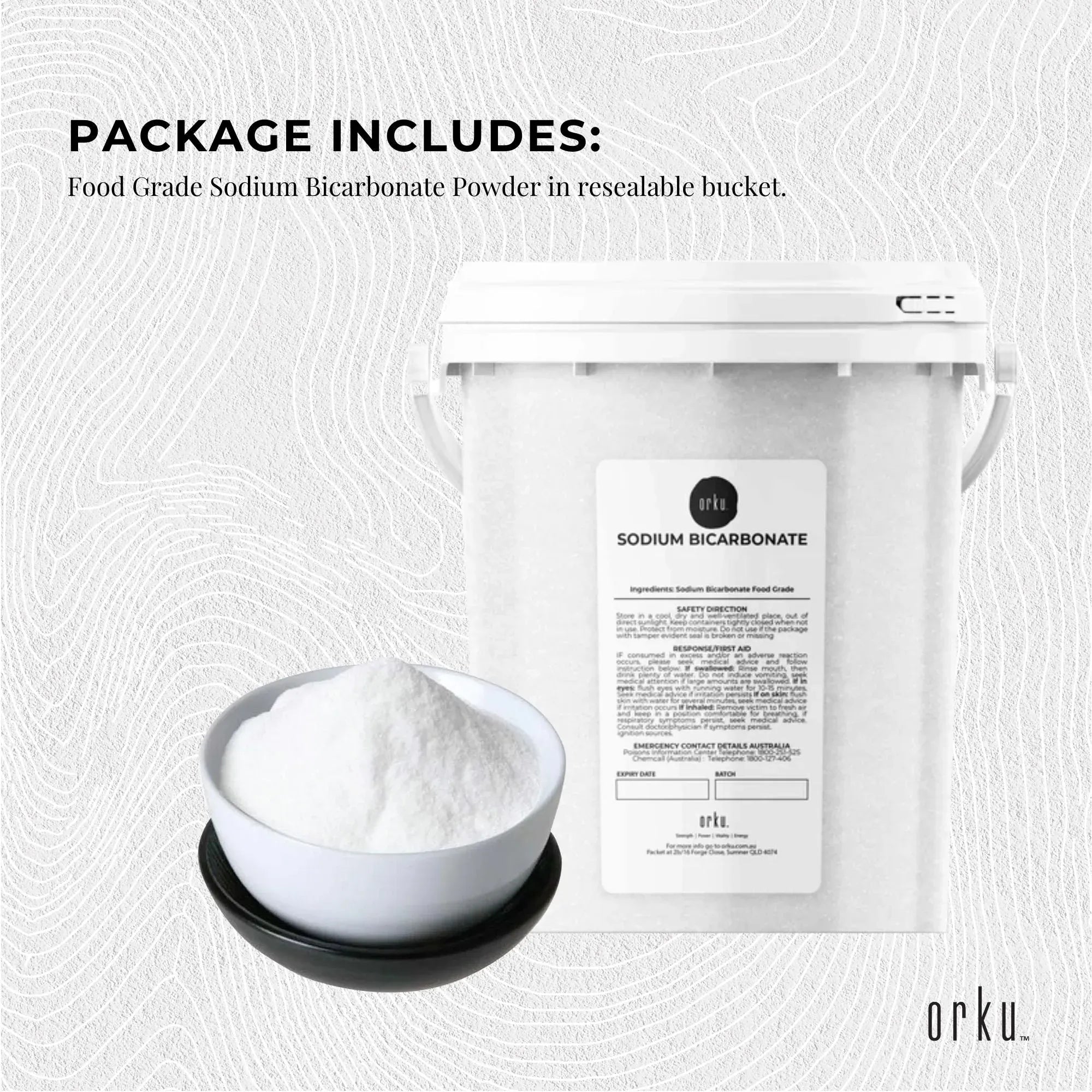 Orku 1.3Kg Sodium Bicarbonate Food Grade Tub Baking Soda Aluminium Free Powder V238-SUPDZ-30943353897040