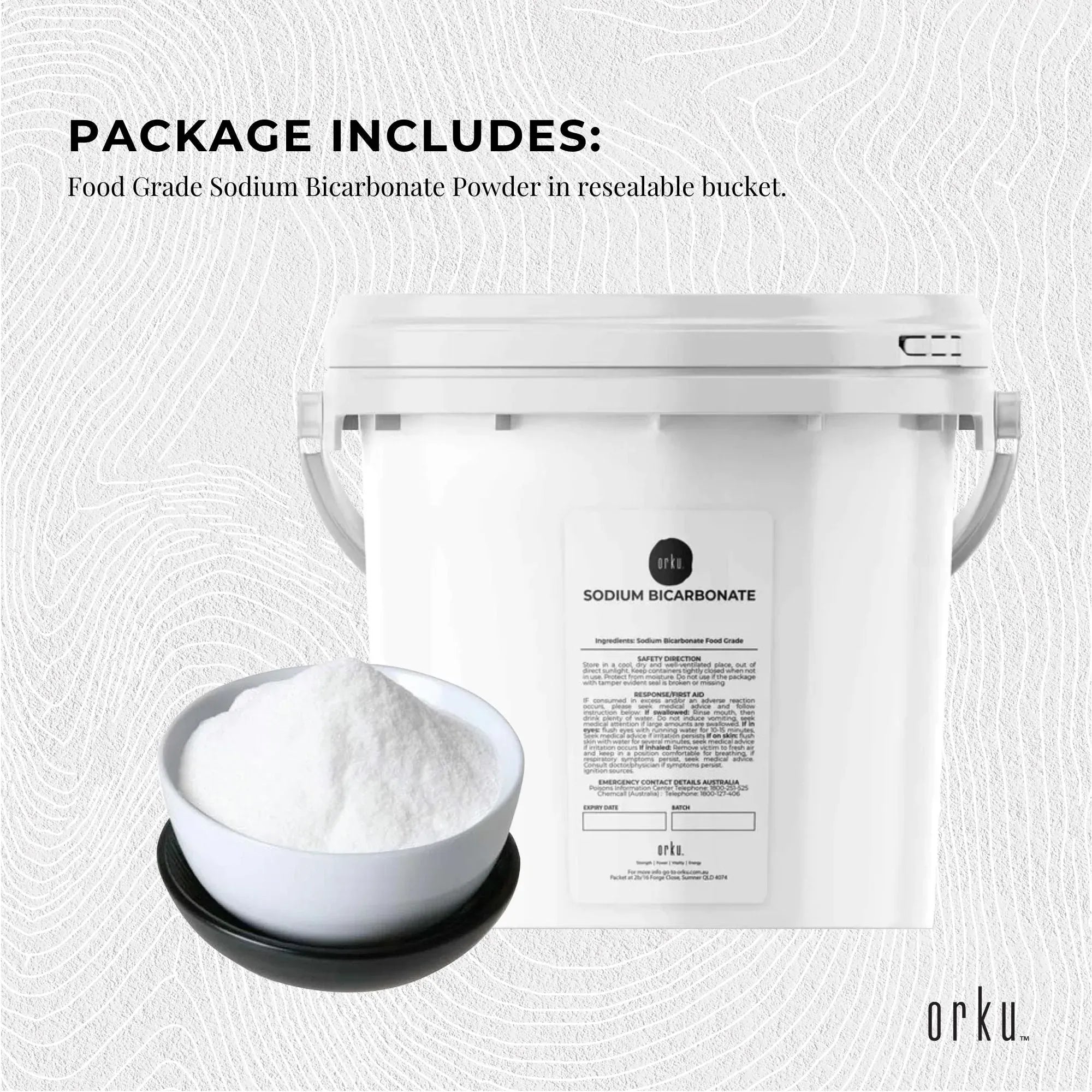 Orku 5Kg Sodium Bicarbonate Food Grade Tub Baking Soda Aluminium Free Powder V238-SUPDZ-30943440732240