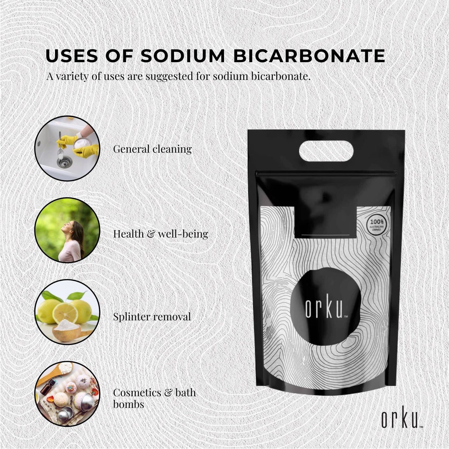 Orku 5Kg Sodium Bicarbonate Food Grade Baking Soda Aluminium Free NaHCO3 Powder V238-SUPDZ-30944083509328