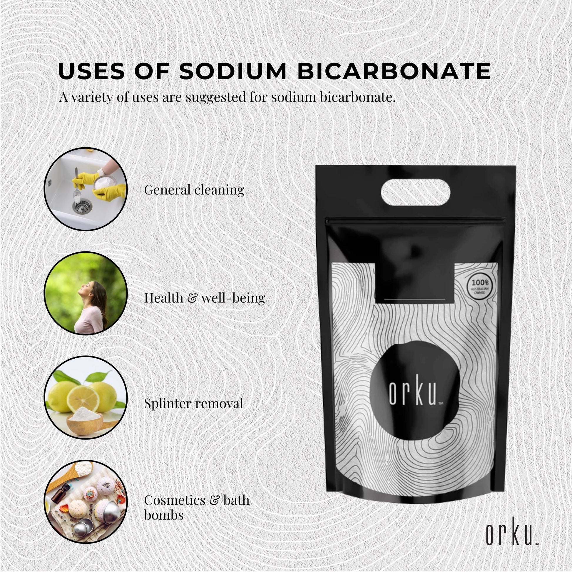 Orku 5Kg Sodium Bicarbonate Food Grade Baking Soda Aluminium Free NaHCO3 Powder V238-SUPDZ-30944083509328