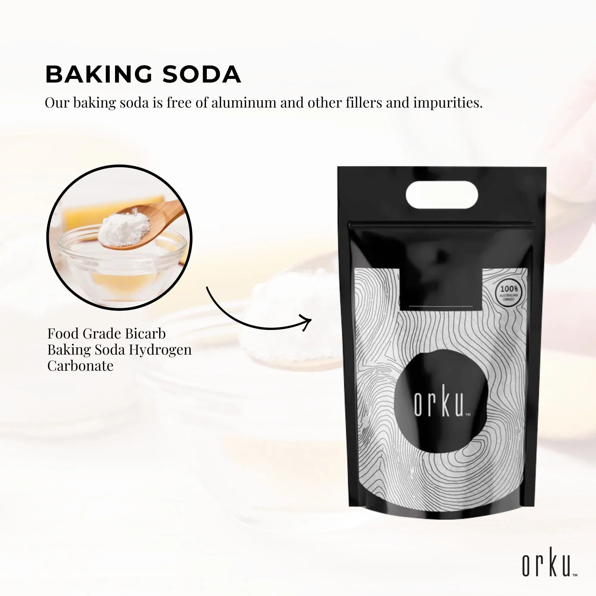 Orku Bulk 10Kg Sodium Bicarbonate Food Grade Baking Soda Aluminium Free Powder V238-SUPDZ-30944125026384