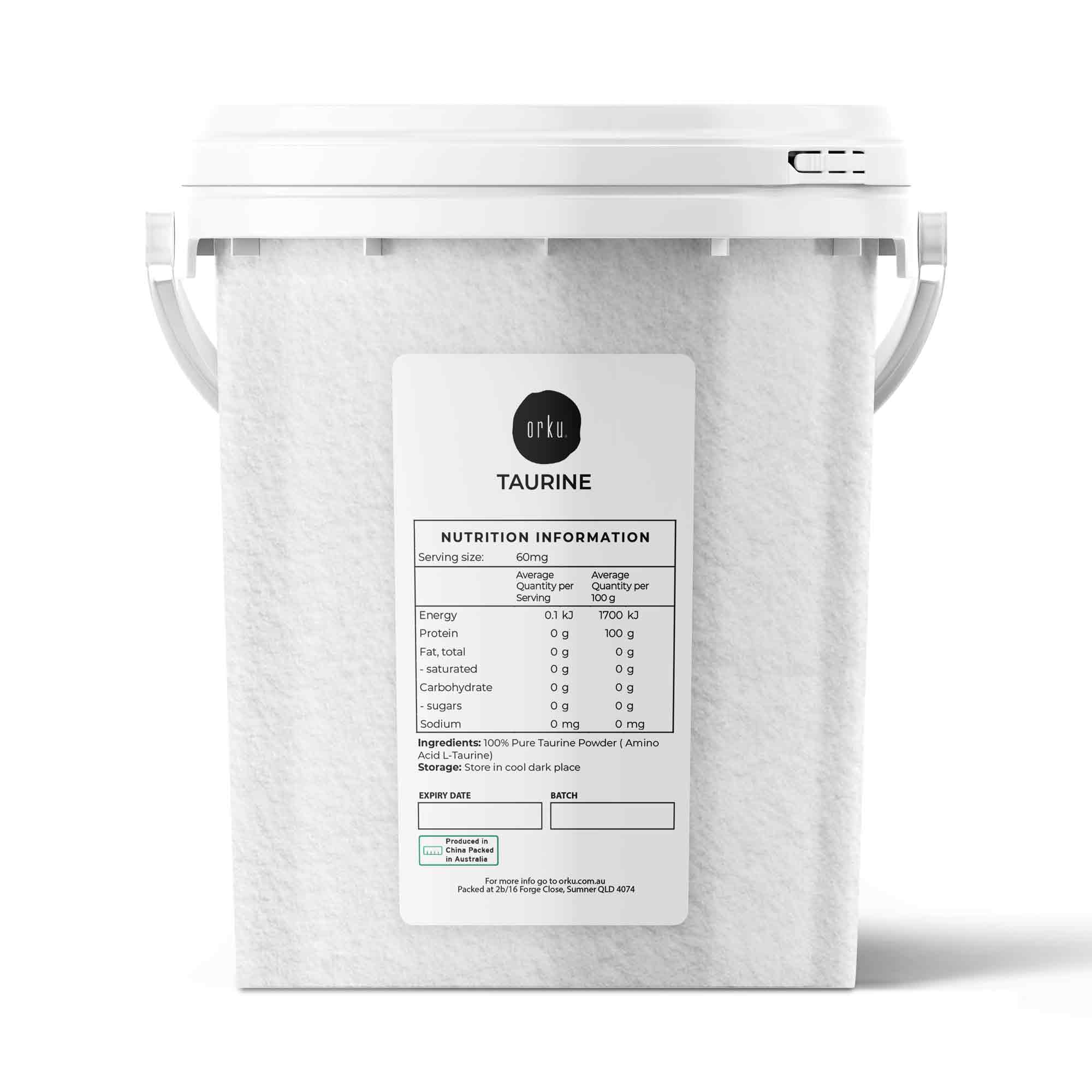 Orku 1.3kg Taurine Powder Tub - High Purity L-Taurine Amino Acid Ingredient V238-SUPDZ-30955704909904