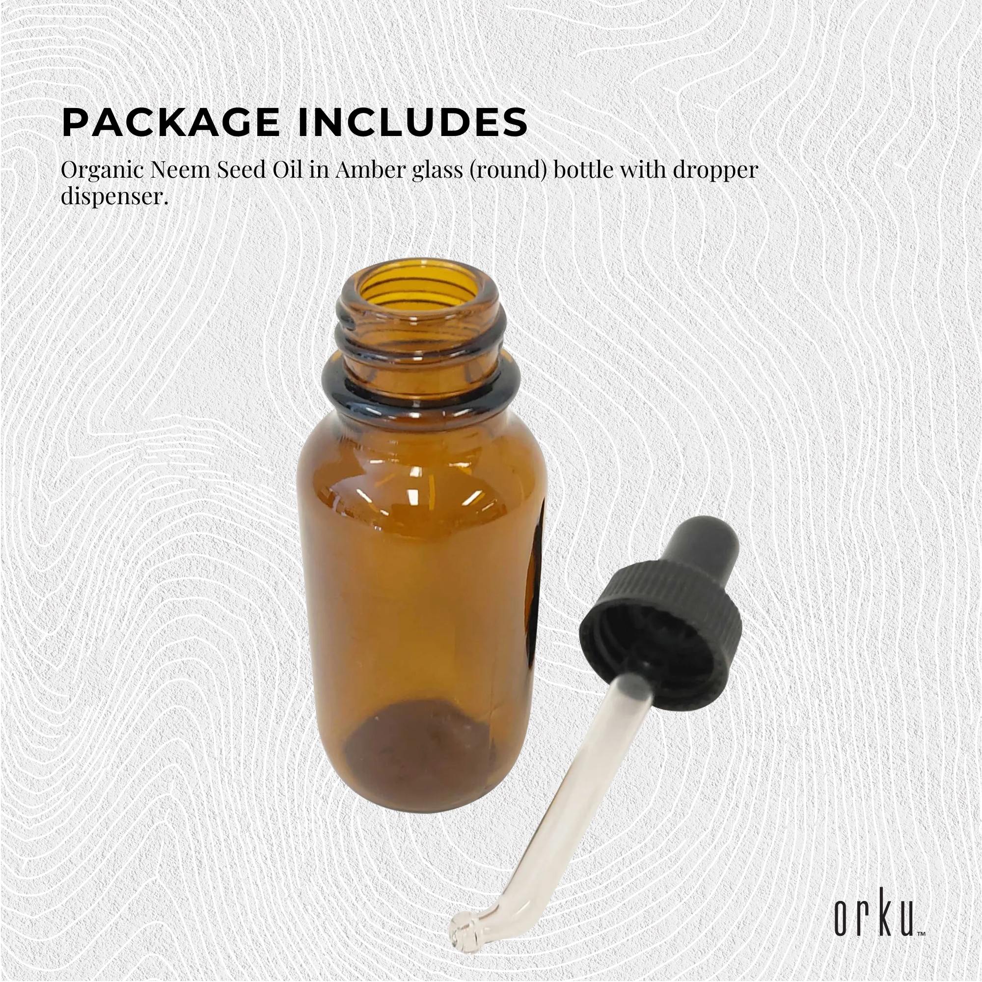 Orku 25ml Organic Neem Seed Oil - Debitterised Cold Pressed Azadirachtin Indica V238-SUPDZ-31136425377872