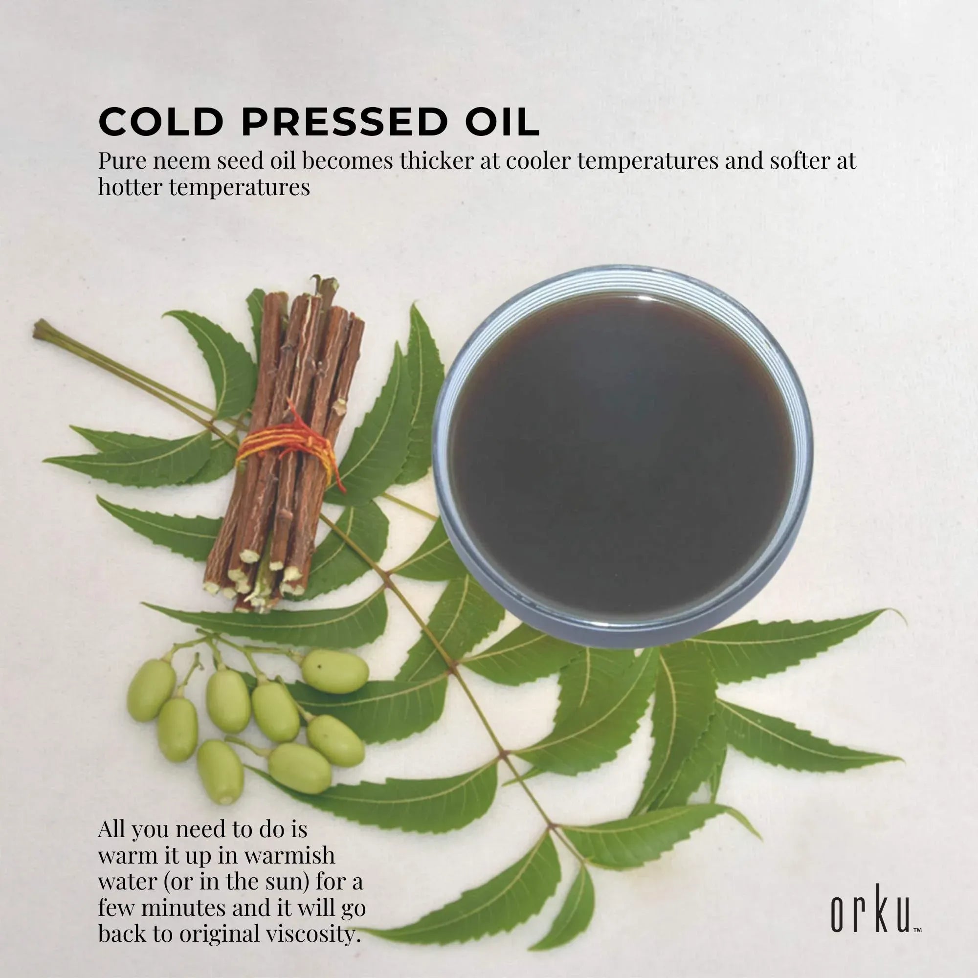 Orku 30ml Organic Neem Seed Oil - Debitterised Cold Pressed Azadirachtin Indica V238-SUPDZ-31136428392528