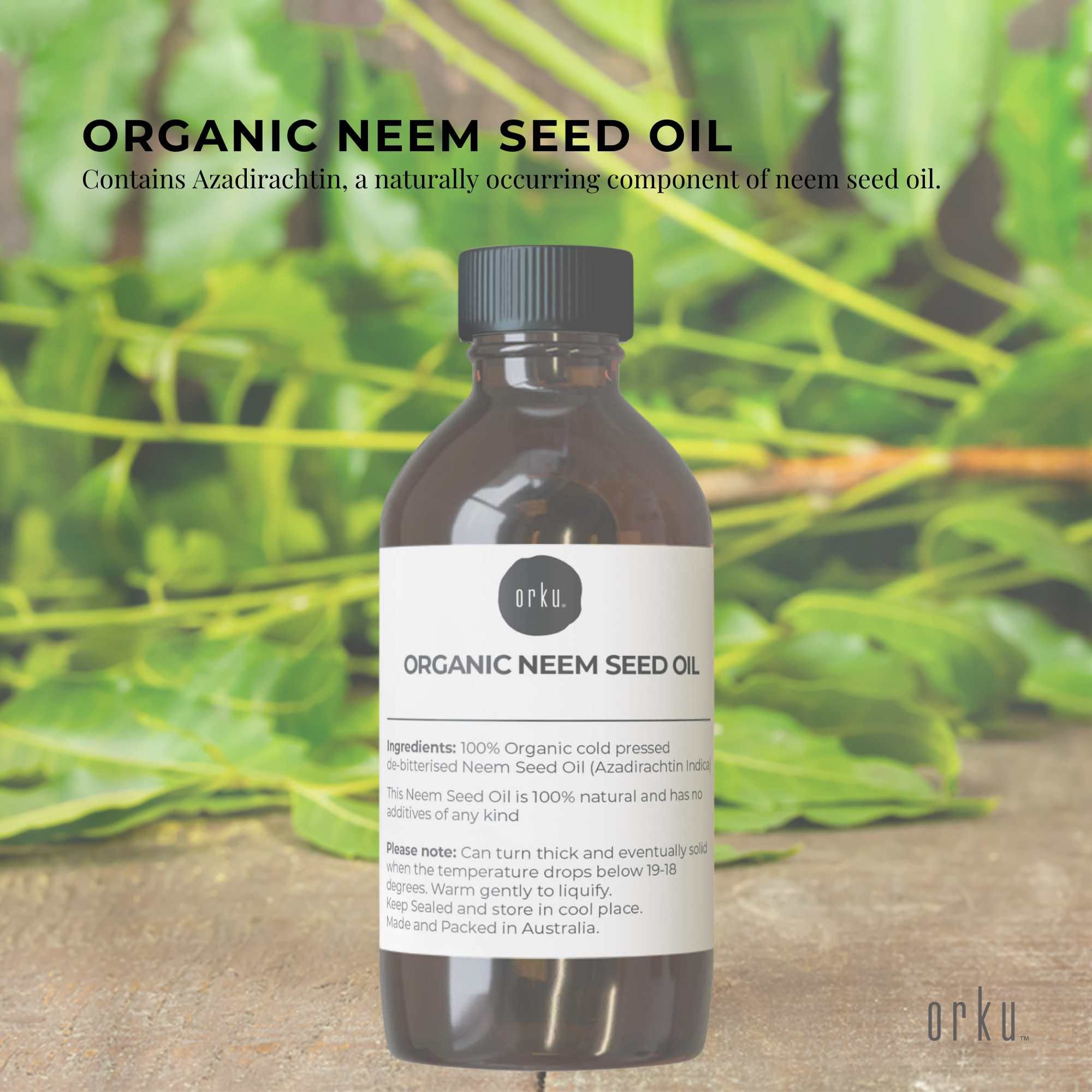 Orku 100ml Organic Neem Seed Oil Debitterised Cold Pressed Azadirachtin Indica V238-SUPDZ-31136442646608