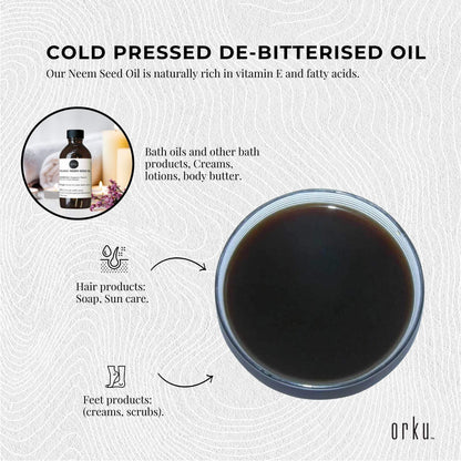 Orku 100ml Organic Neem Seed Oil Debitterised Cold Pressed Azadirachtin Indica V238-SUPDZ-31136442646608