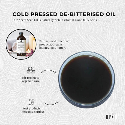 Orku 500ml Organic Neem Seed Oil Debitterised Cold Pressed Azadirachtin Indica V238-SUPDZ-31136448315472