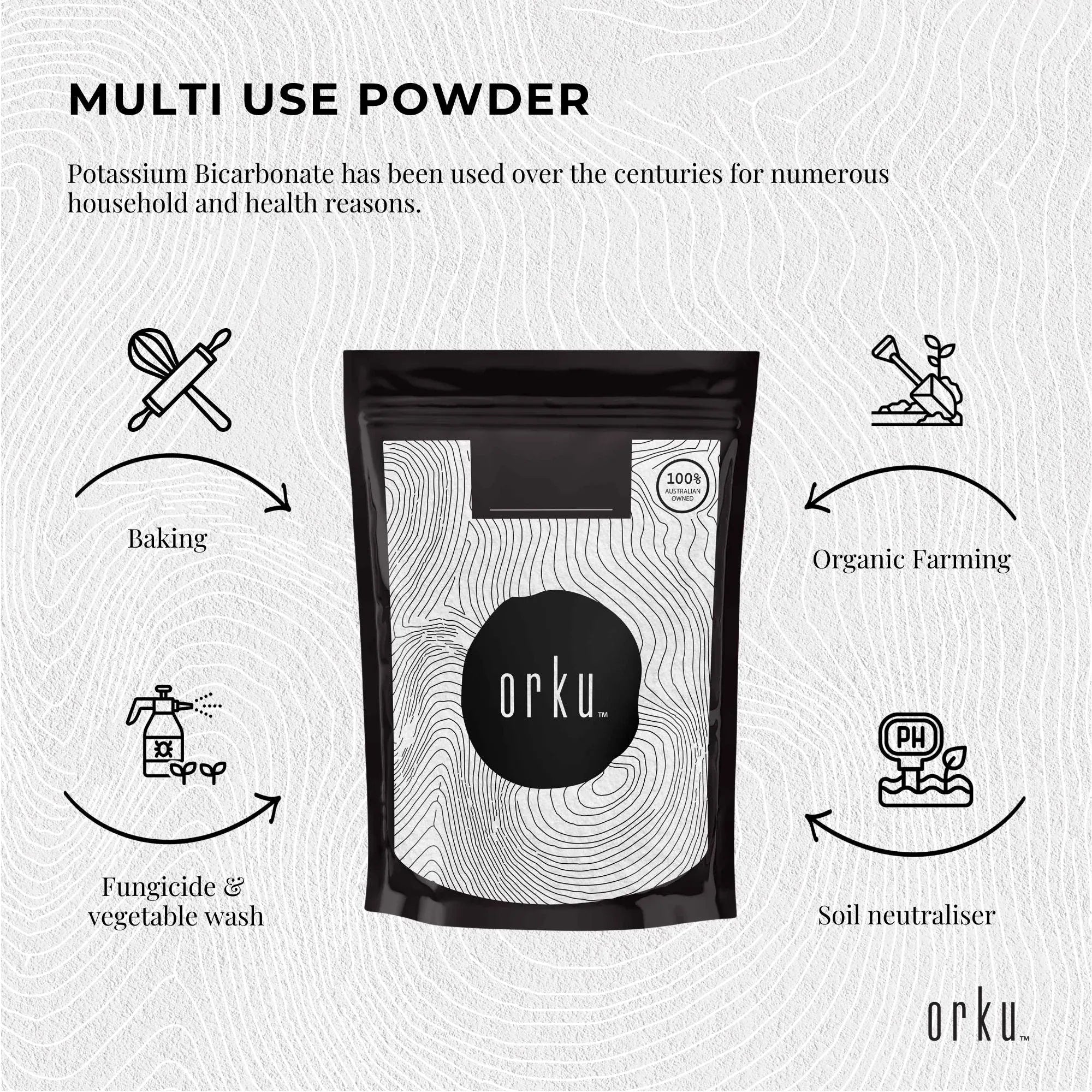 Orku 100g Potassium Bicarbonate Powder - Food Grade Pure FCC Brewing Baking V238-SUPDZ-31299450437712