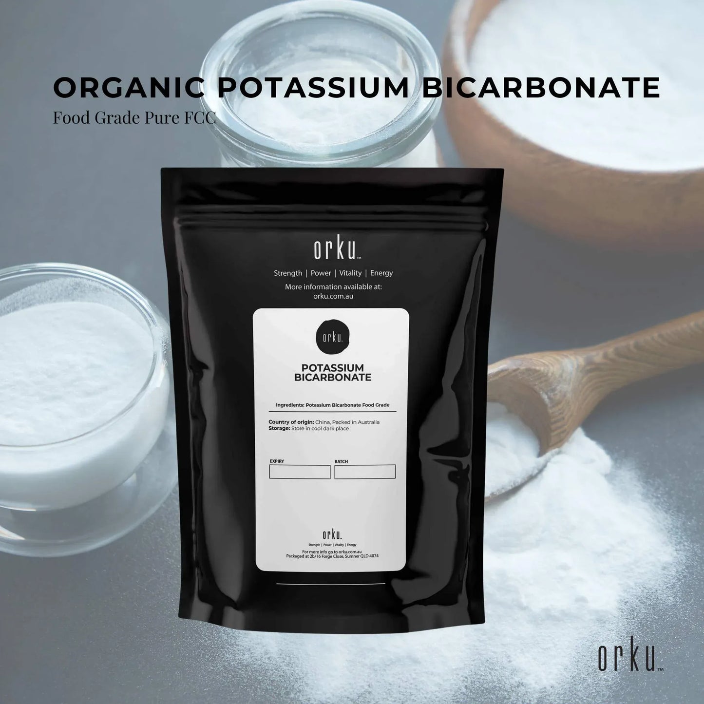 Orku 400g Potassium Bicarbonate Powder - Food Grade Pure FCC Brewing Baking V238-SUPDZ-31299574464592