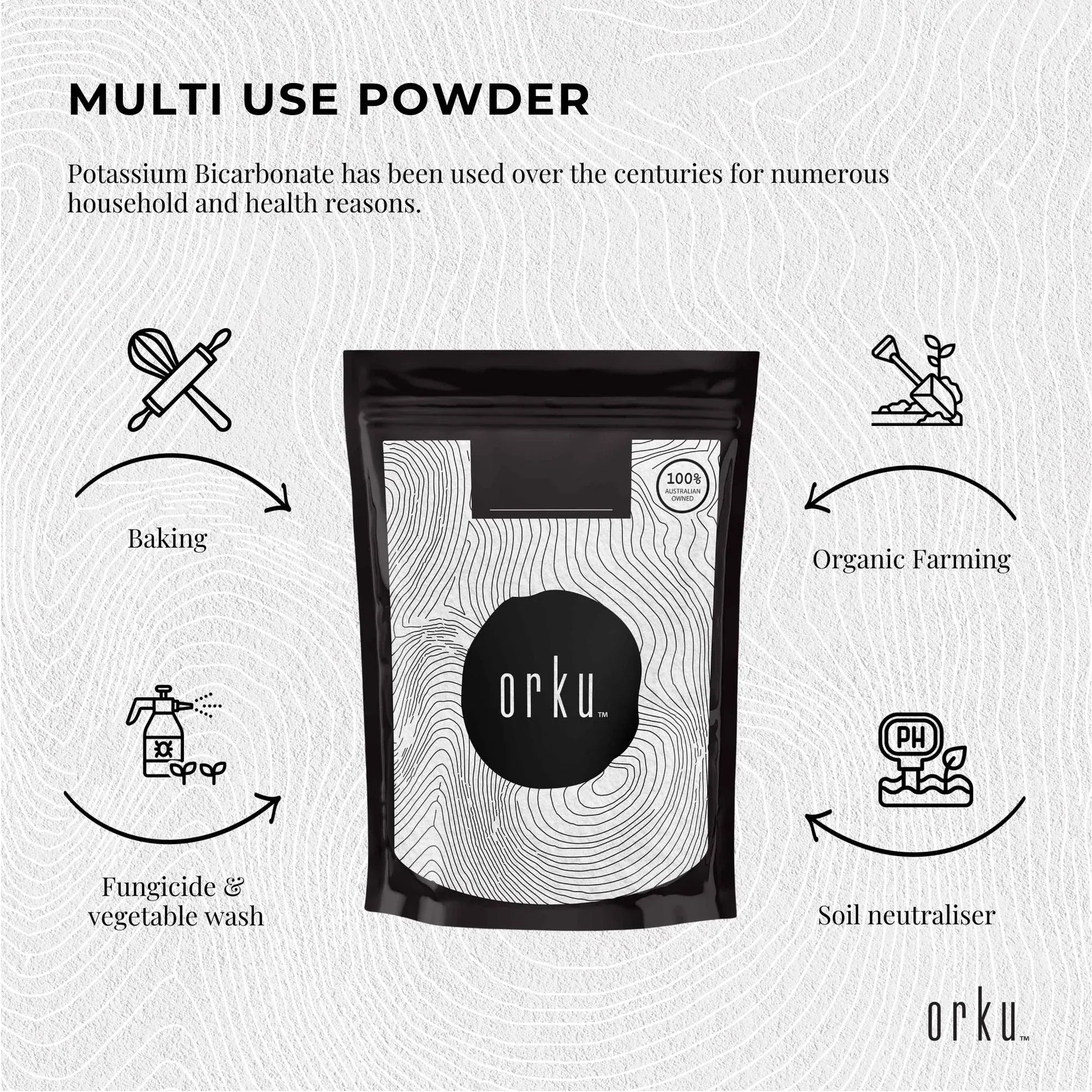 Orku 400g Potassium Bicarbonate Powder - Food Grade Pure FCC Brewing Baking V238-SUPDZ-31299574464592