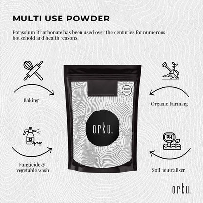 Orku 1Kg Potassium Bicarbonate Powder - Food Grade Pure FCC Brewing Baking V238-SUPDZ-31299683418192