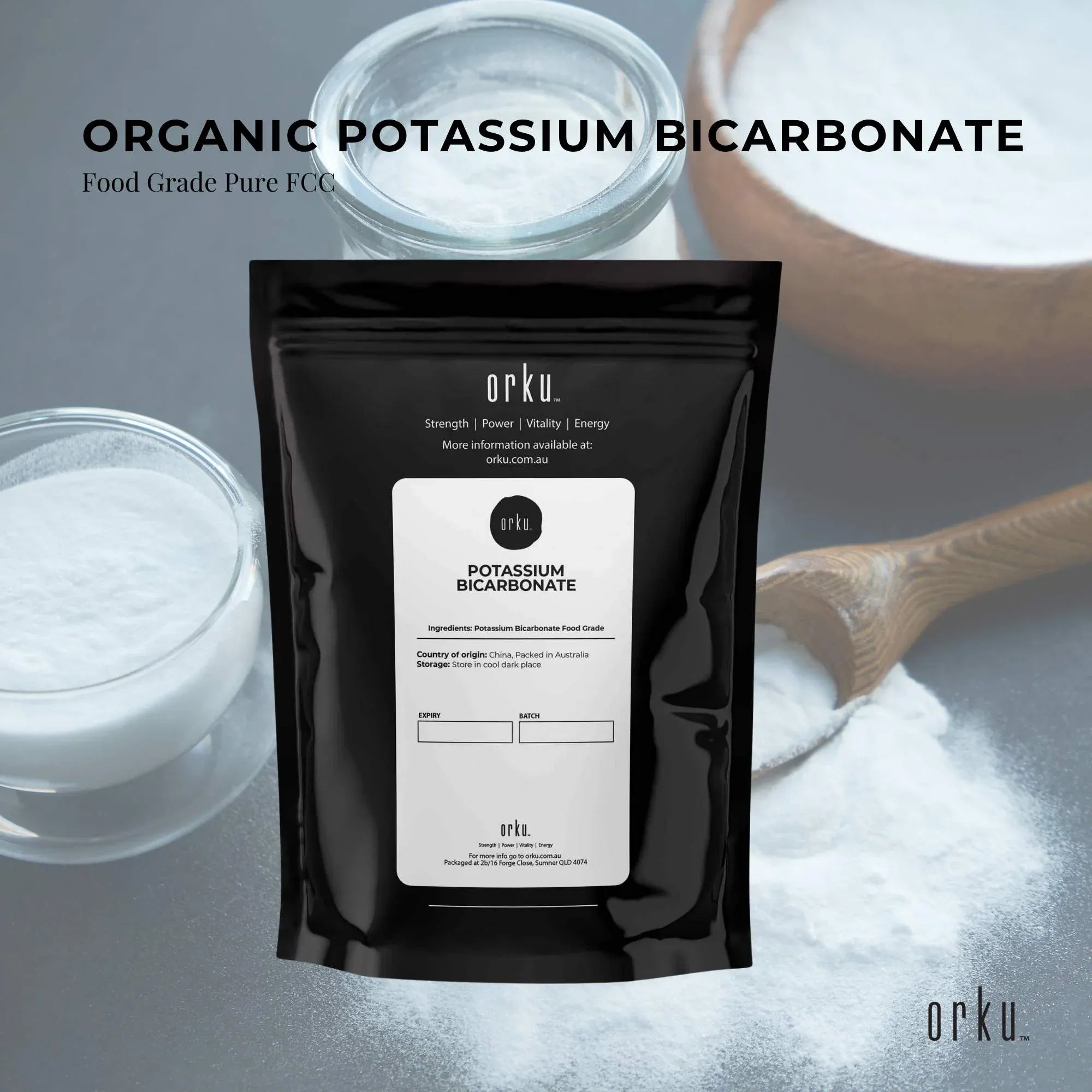 Orku 2Kg Potassium Bicarbonate Powder - Food Grade Pure FCC Brewing Baking V238-SUPDZ-31299702849616