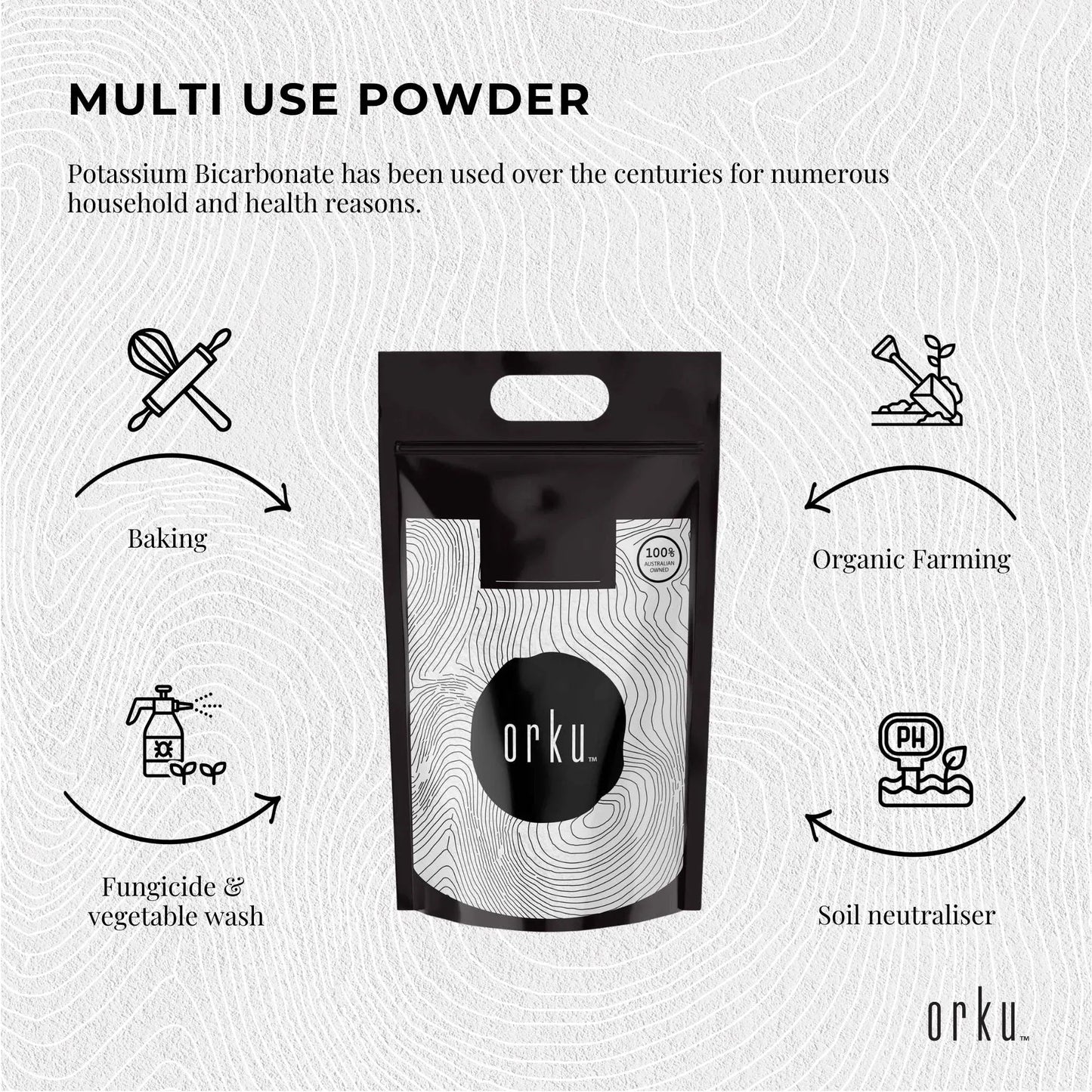 Orku 10Kg Potassium Bicarbonate Powder Bulk - Food Grade FCC for Brewing Baking V238-SUPDZ-31299751247952