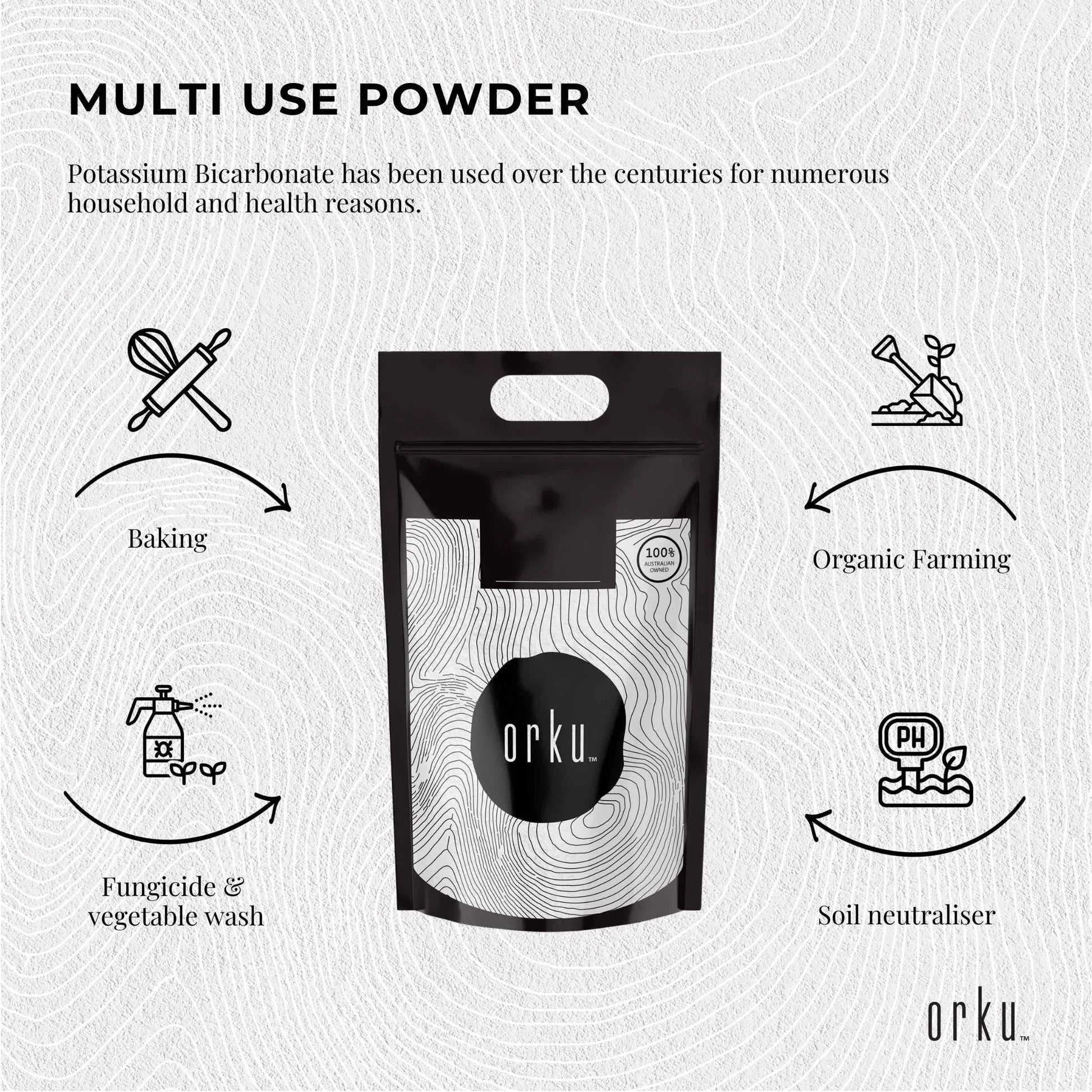 Orku 10Kg Potassium Bicarbonate Powder Bulk - Food Grade FCC for Brewing Baking V238-SUPDZ-31299751247952