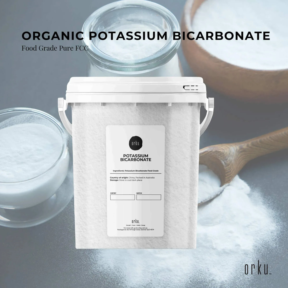 Orku 1.3Kg Potassium Bicarbonate Powder Tub Food Grade FCC for Brewing Baking V238-SUPDZ-31299796336720
