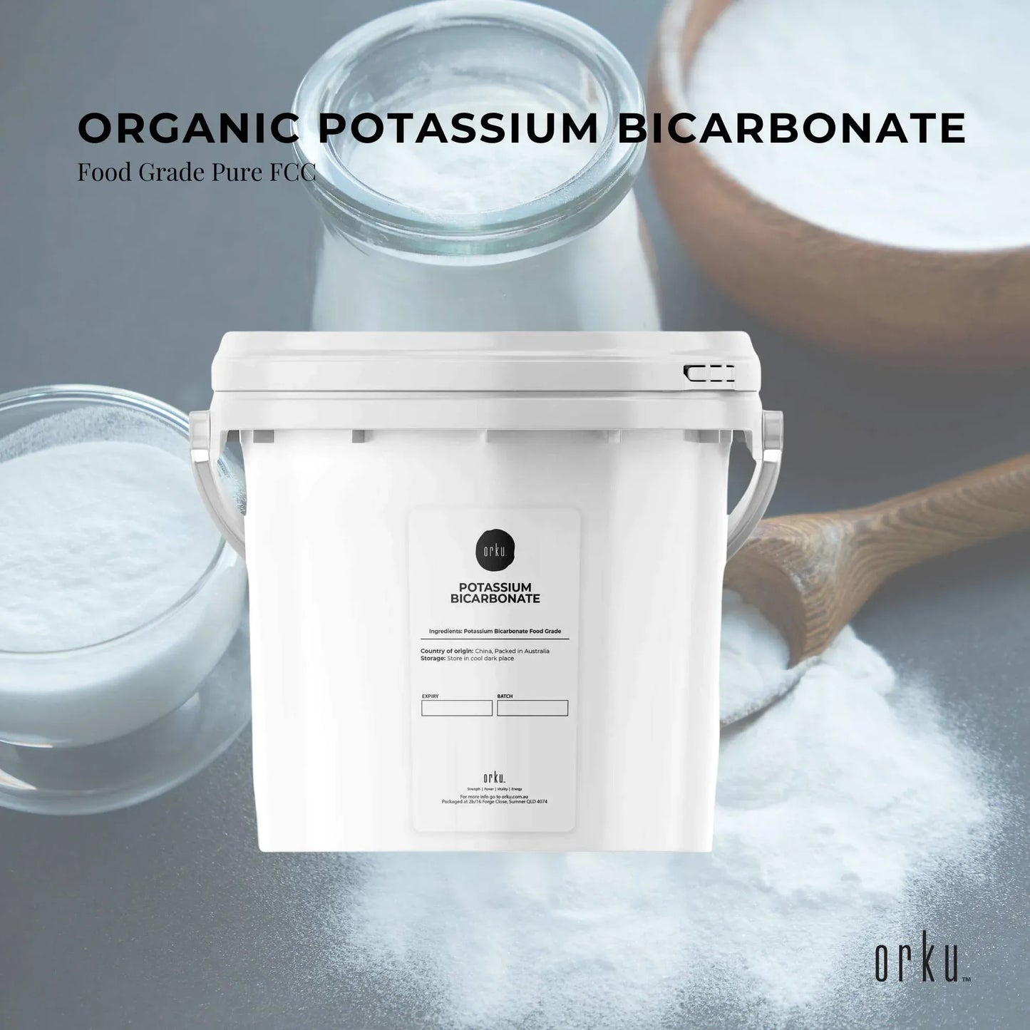 Orku 5Kg Potassium Bicarbonate Powder Tub - Food Grade FCC for Brewing Baking V238-SUPDZ-31299807674448