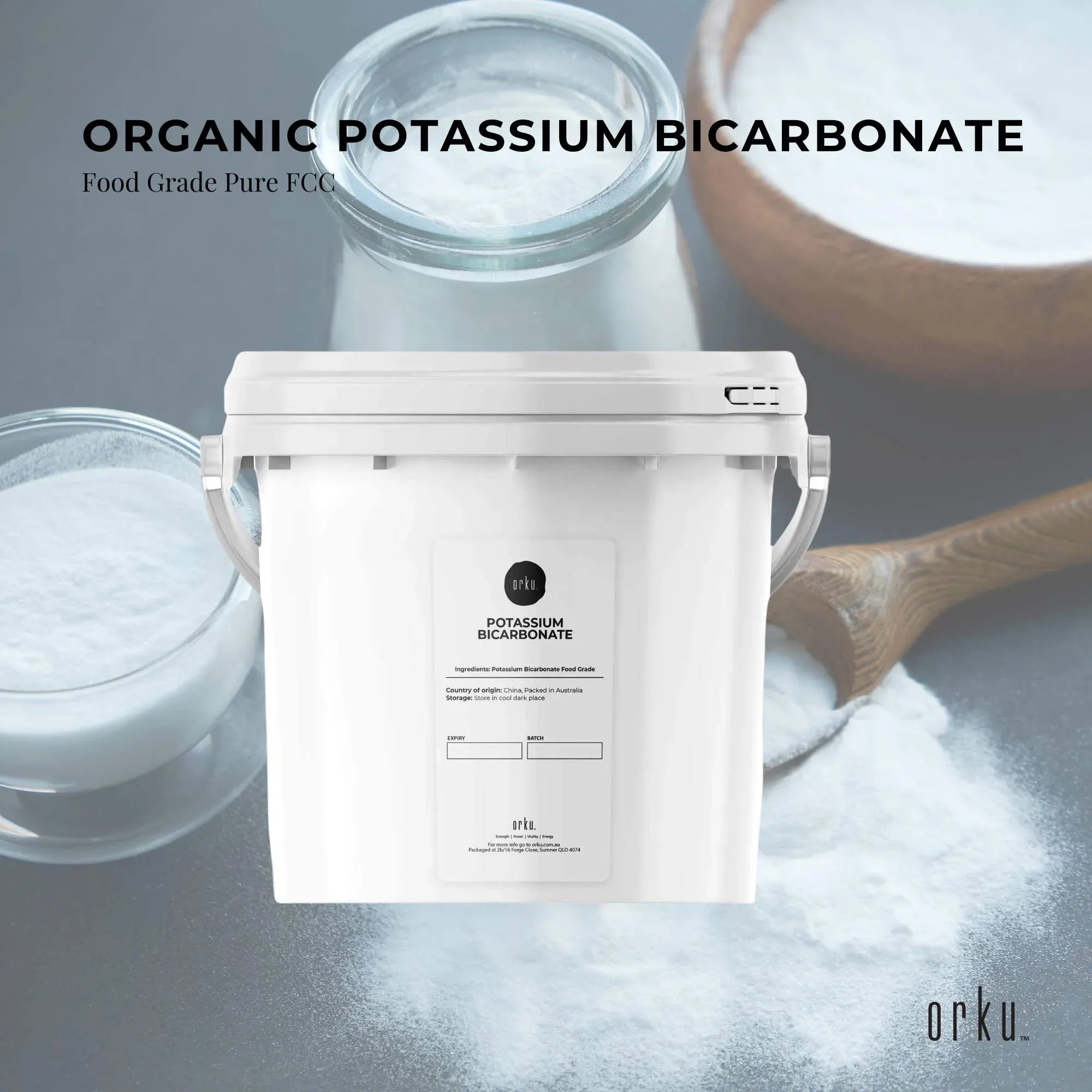 Orku 5Kg Potassium Bicarbonate Powder Tub - Food Grade FCC for Brewing Baking V238-SUPDZ-31299807674448